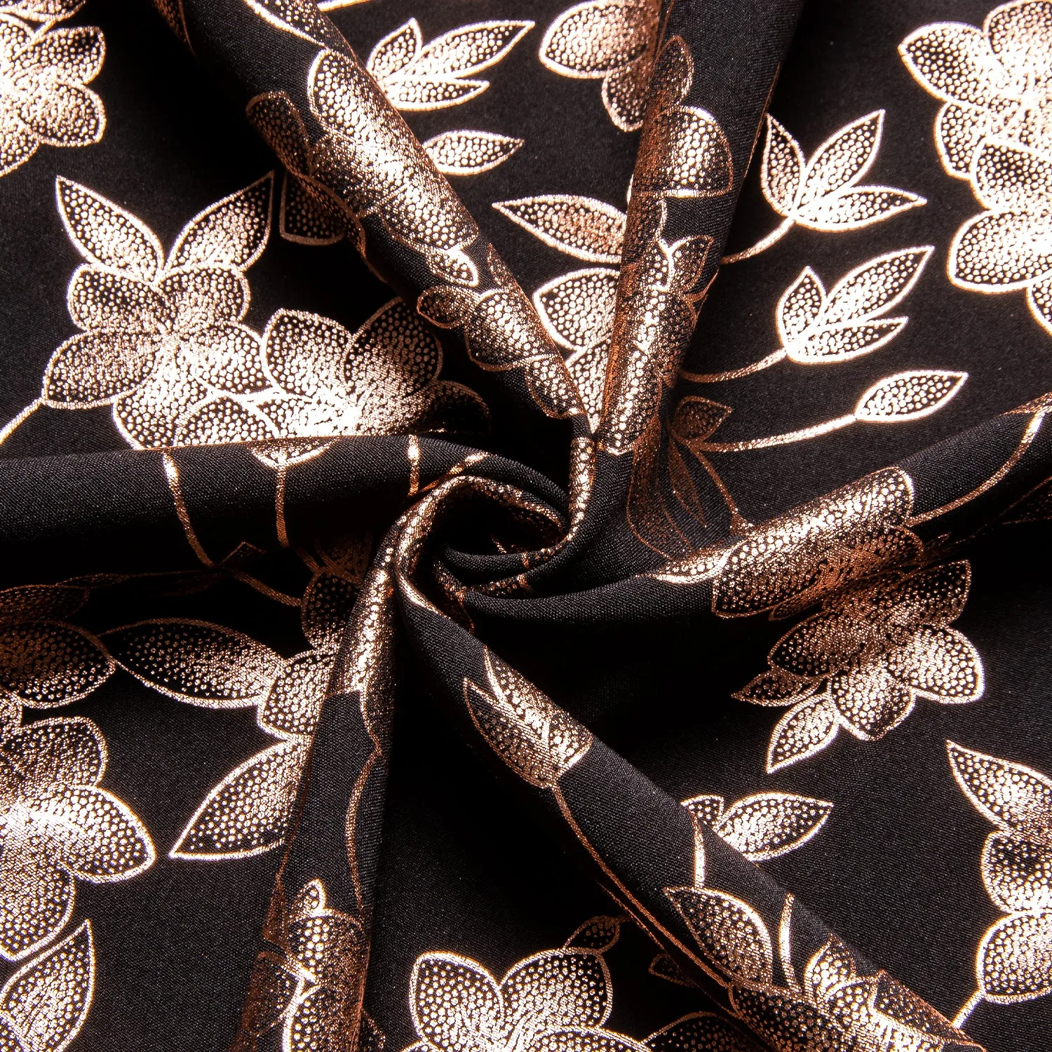 $19.99 Hi-Tie Summer Top Black Brown Floral Mens Button Up Short Sleeve Shirt
