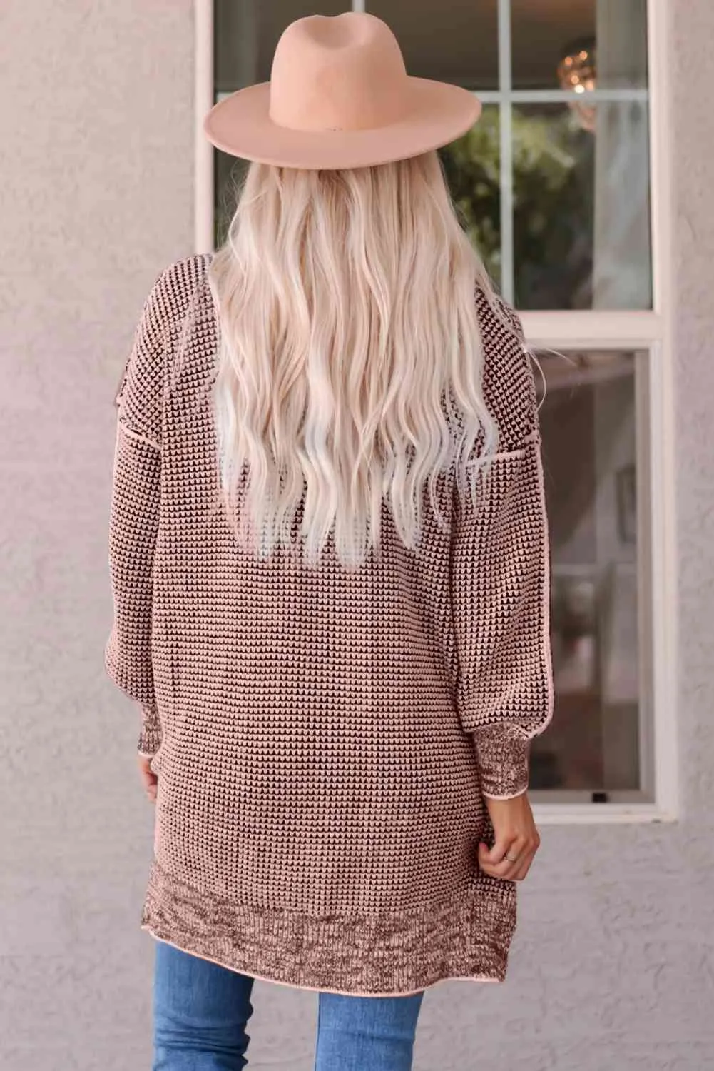 5 Woven Heather Longline Cardigan