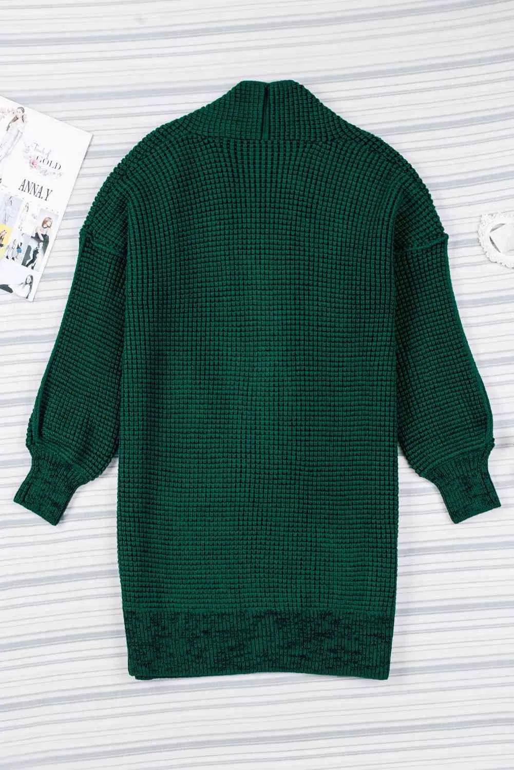 5 Woven Heather Longline Cardigan