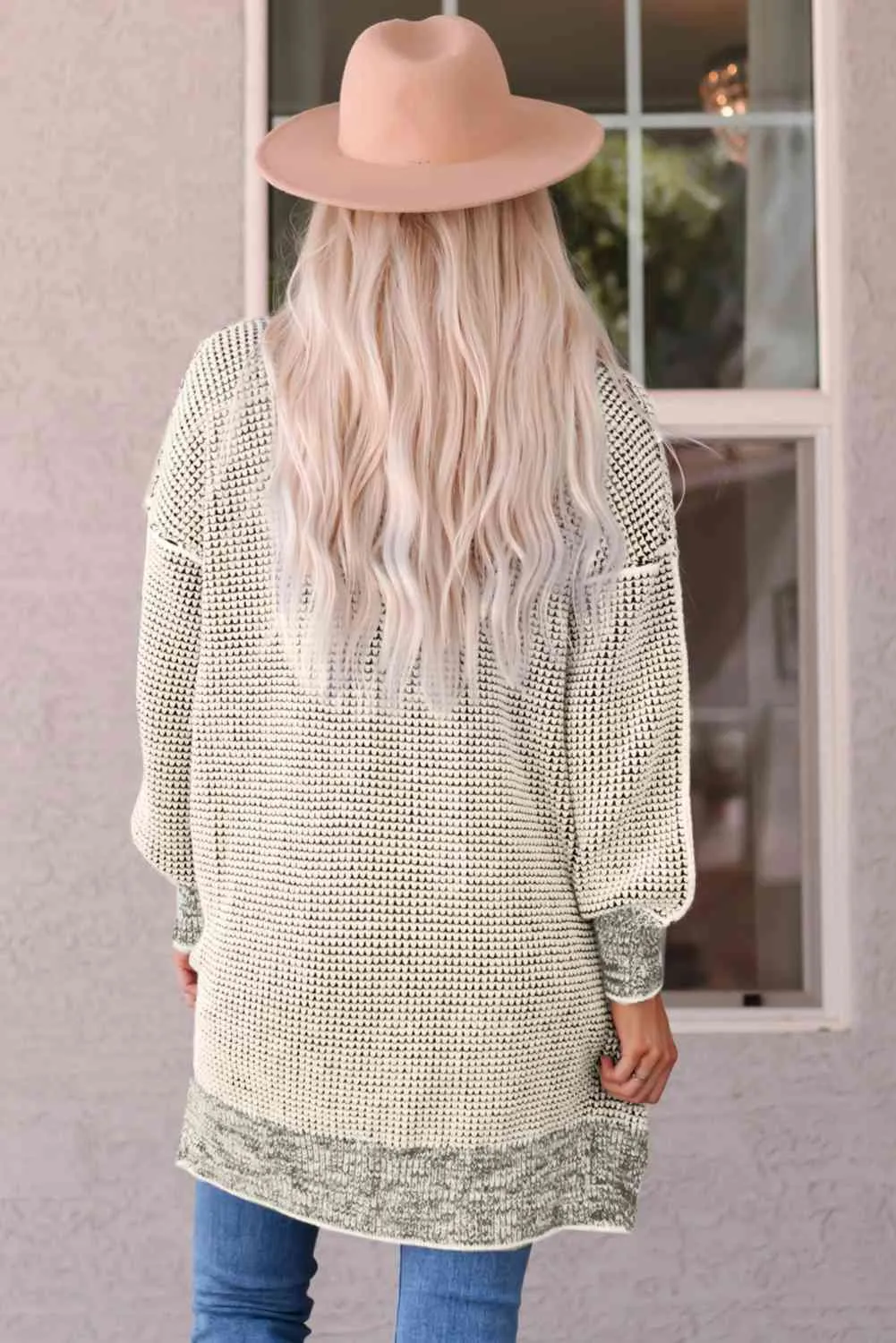 5 Woven Heather Longline Cardigan