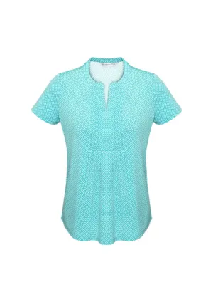 Advatex Ladies Ella Diamond Pleat Knit Top - Dynasty Green - 18 - Biz Collection