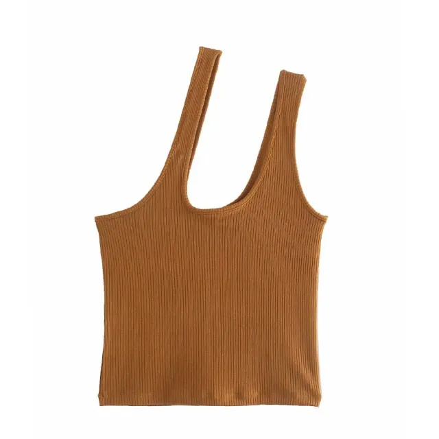 ASYMMETRY CROPPED TANK TOPS