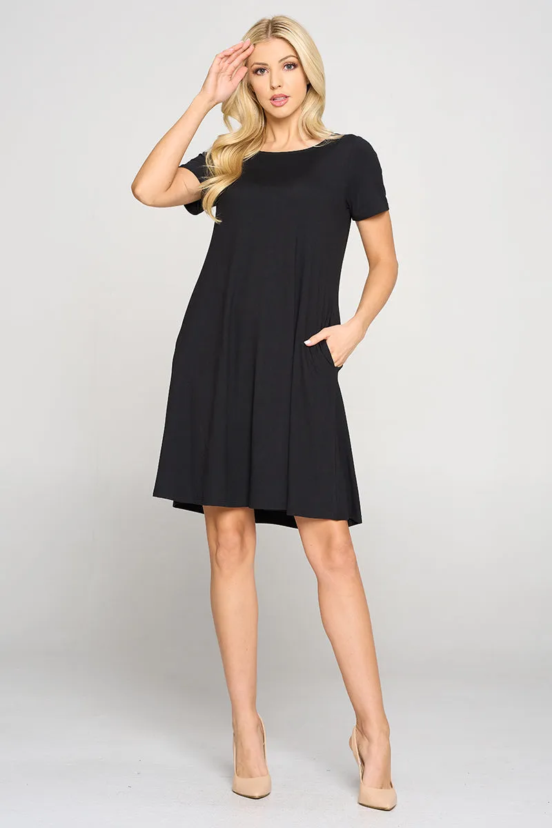 Basic A-Line Short Sleeve Dress