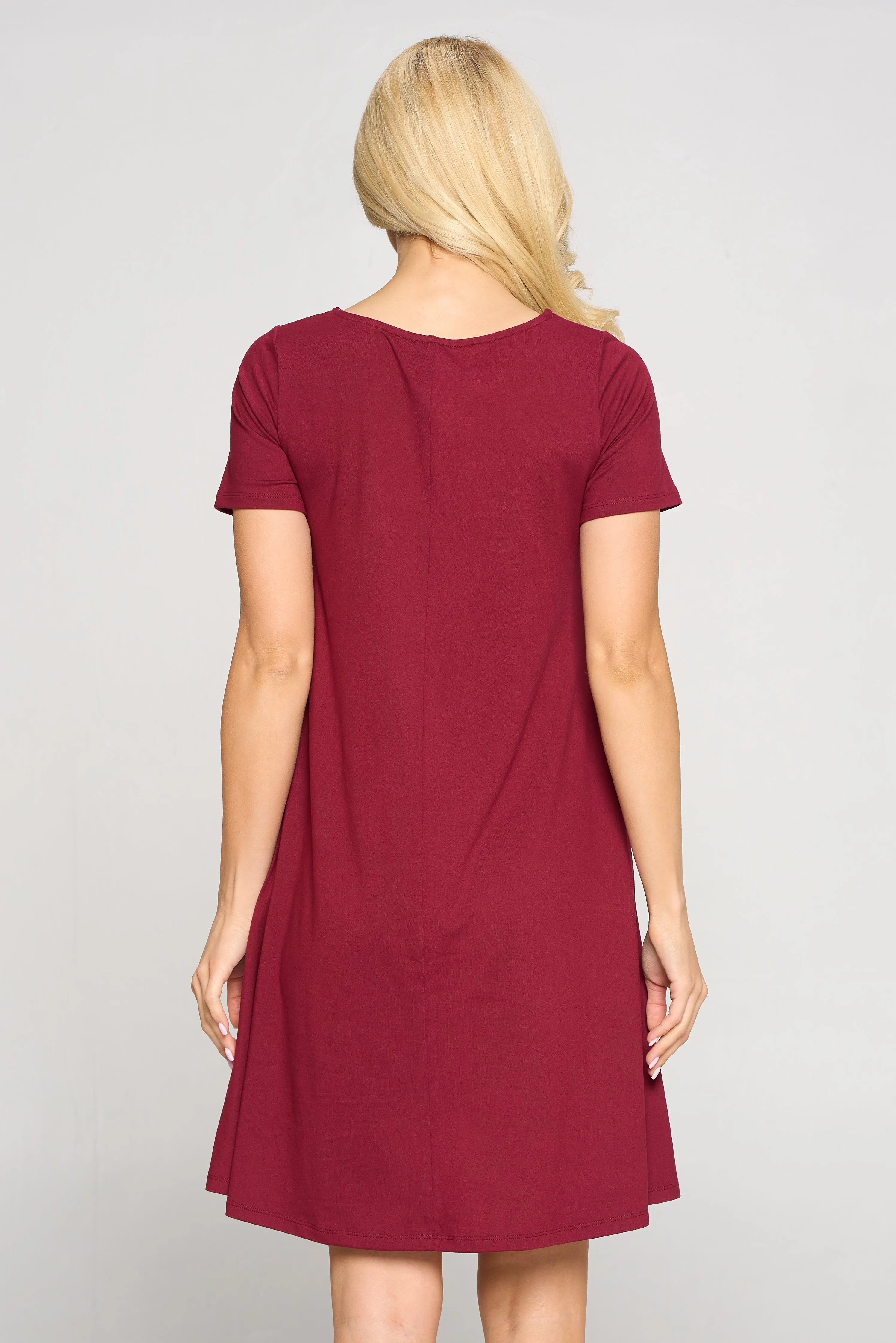 Basic A-Line Short Sleeve Dress