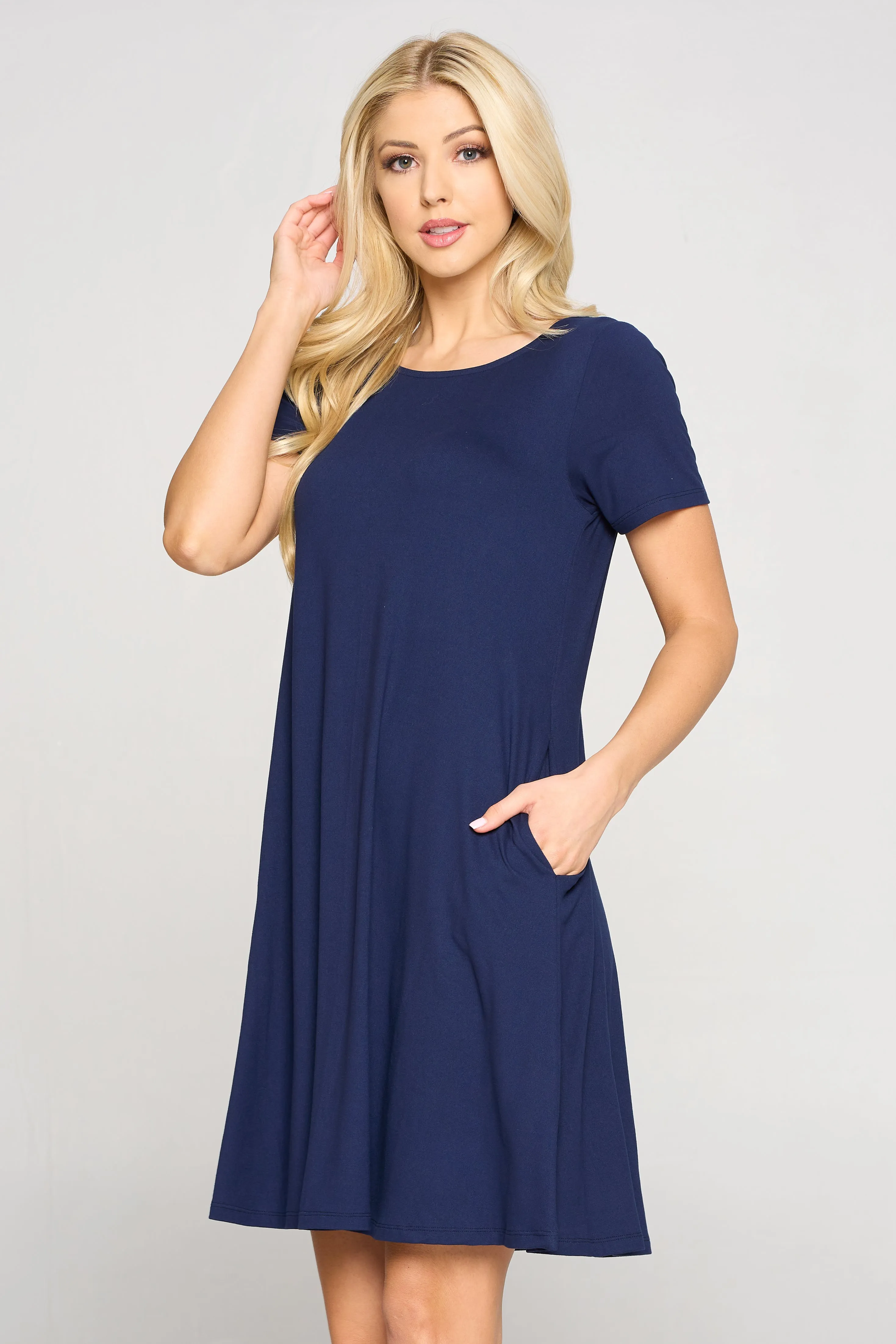 Basic A-Line Short Sleeve Dress