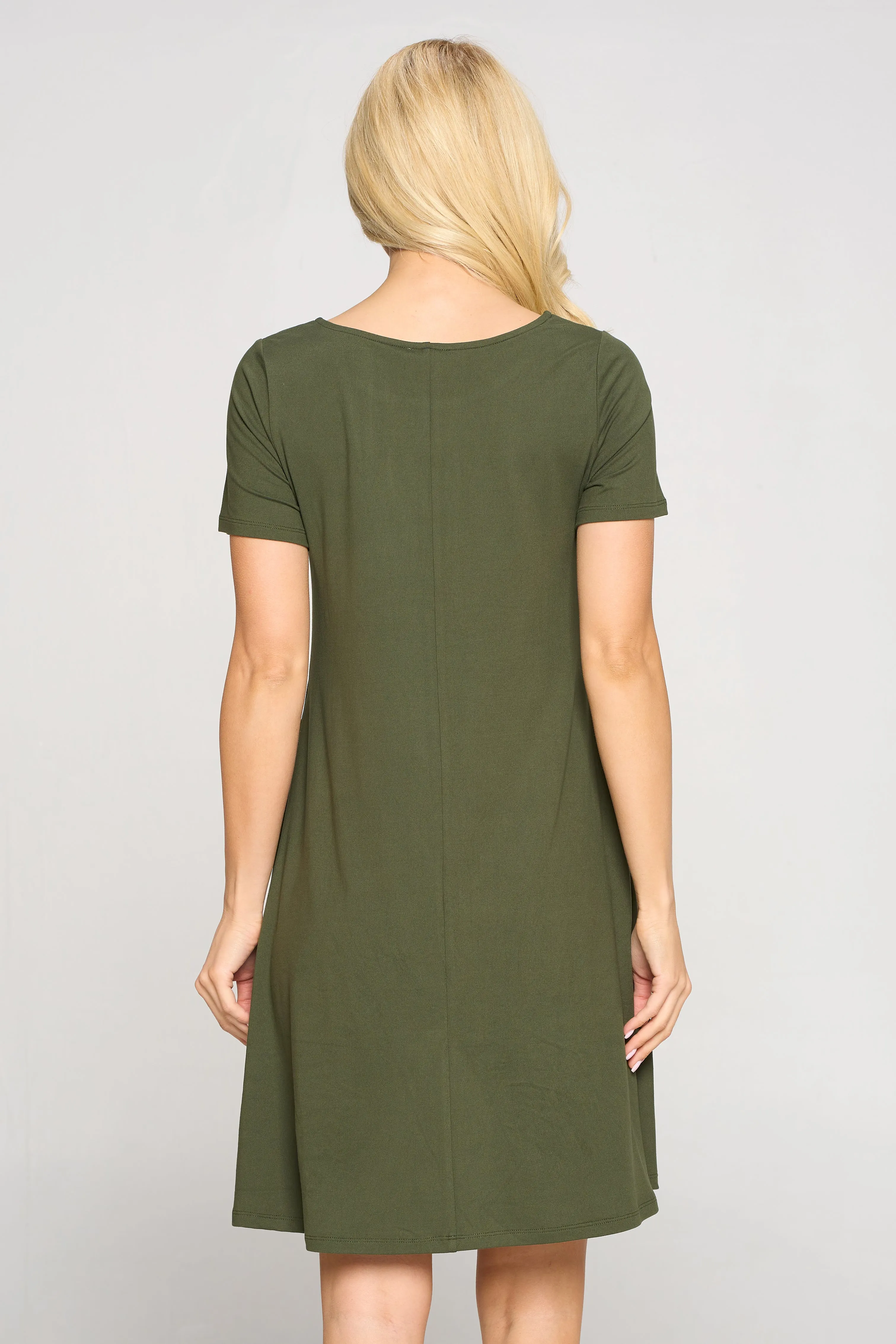 Basic A-Line Short Sleeve Dress