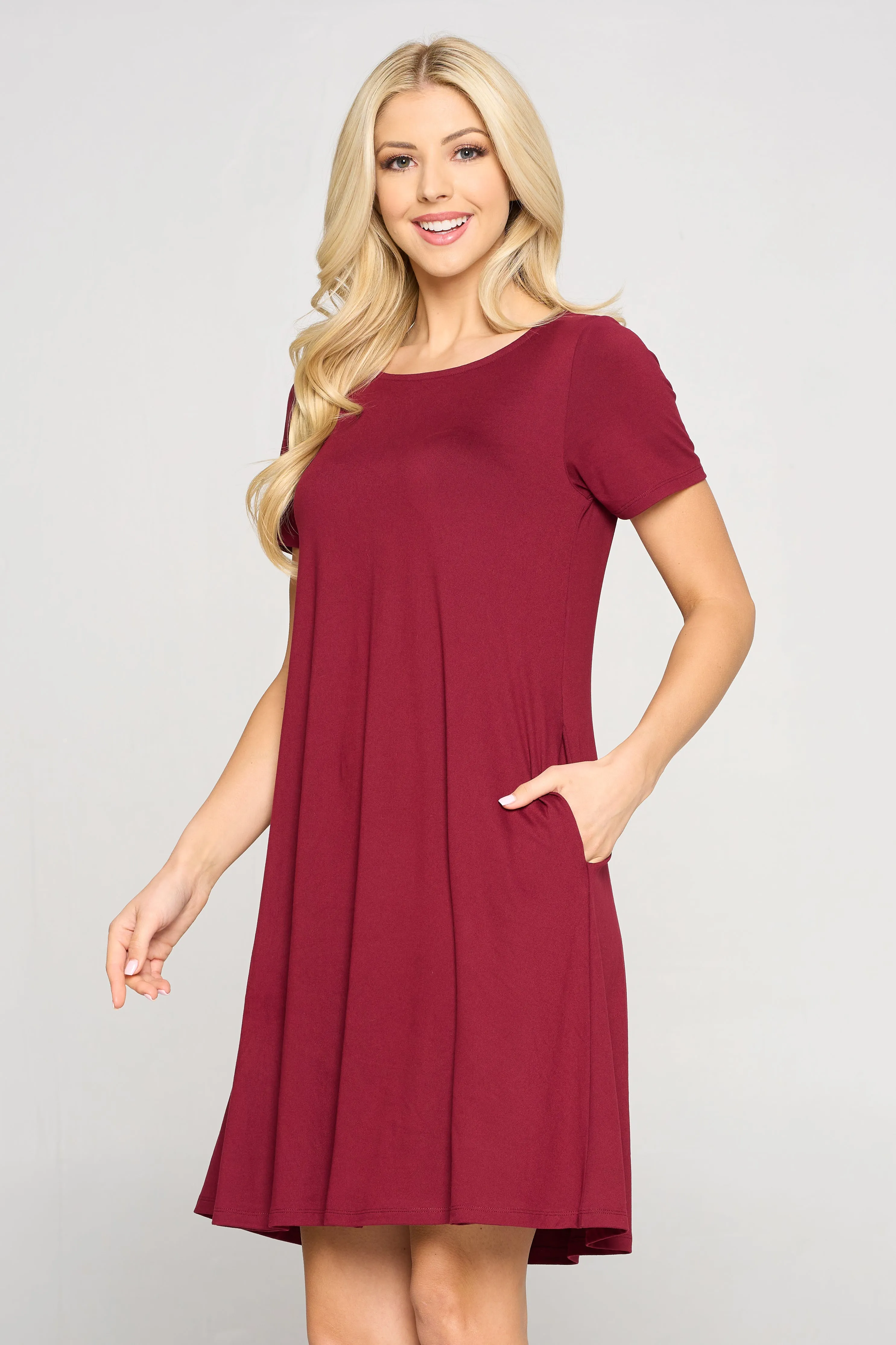 Basic A-Line Short Sleeve Dress