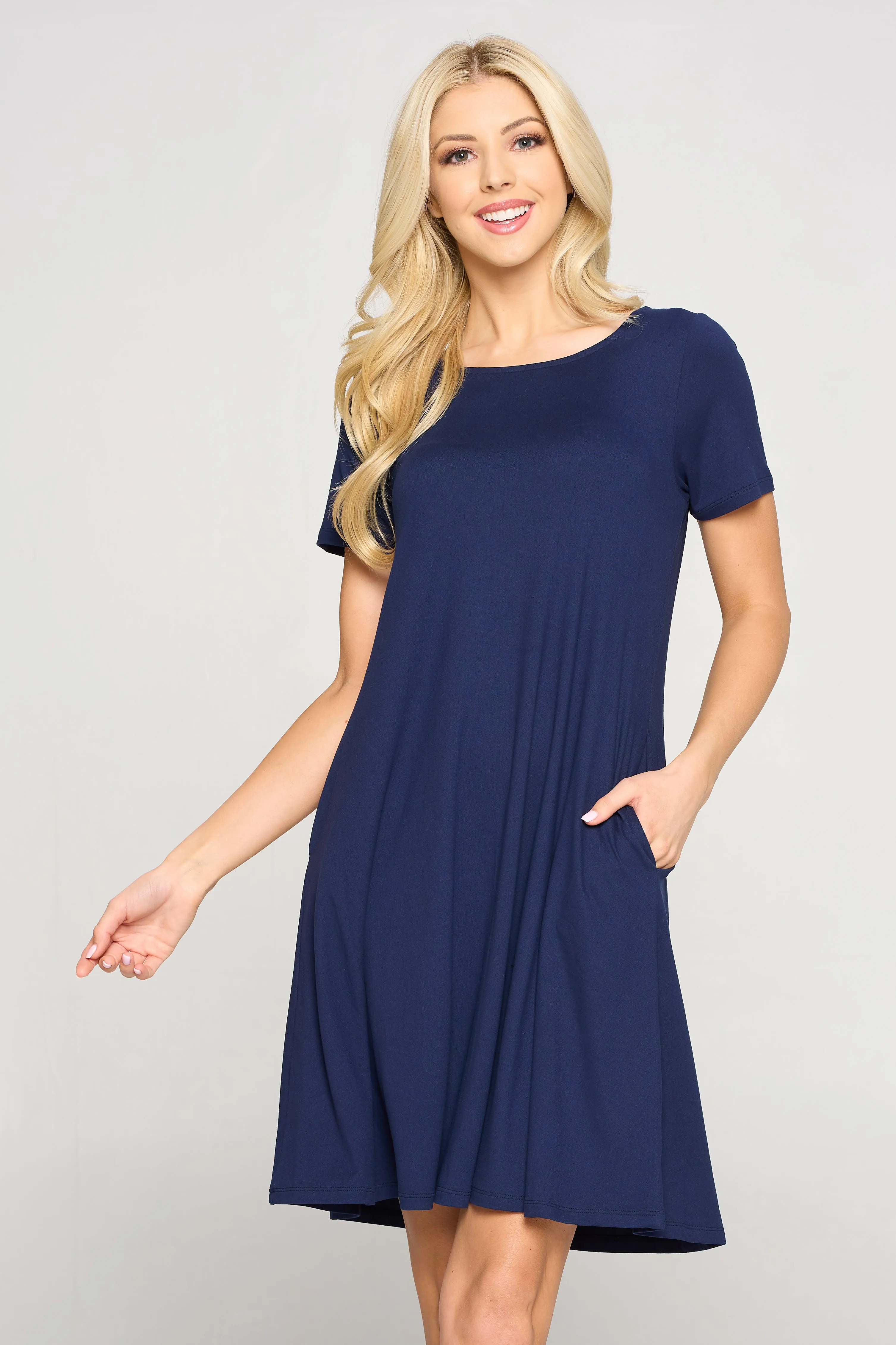 Basic A-Line Short Sleeve Dress