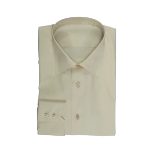Beige Solid Cotton Shirt