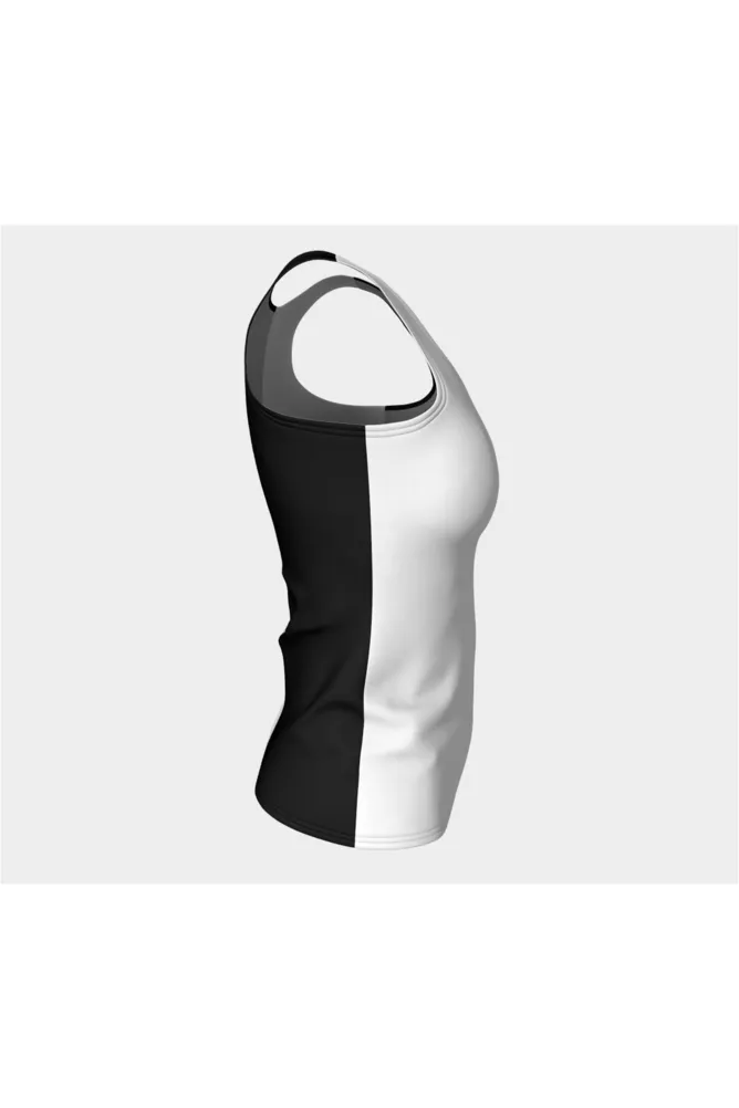 BLACK WHITE FITTED TANK TOP