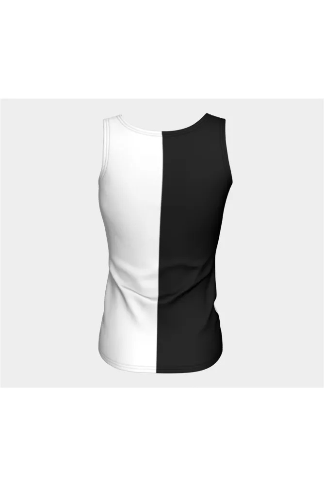 BLACK WHITE FITTED TANK TOP