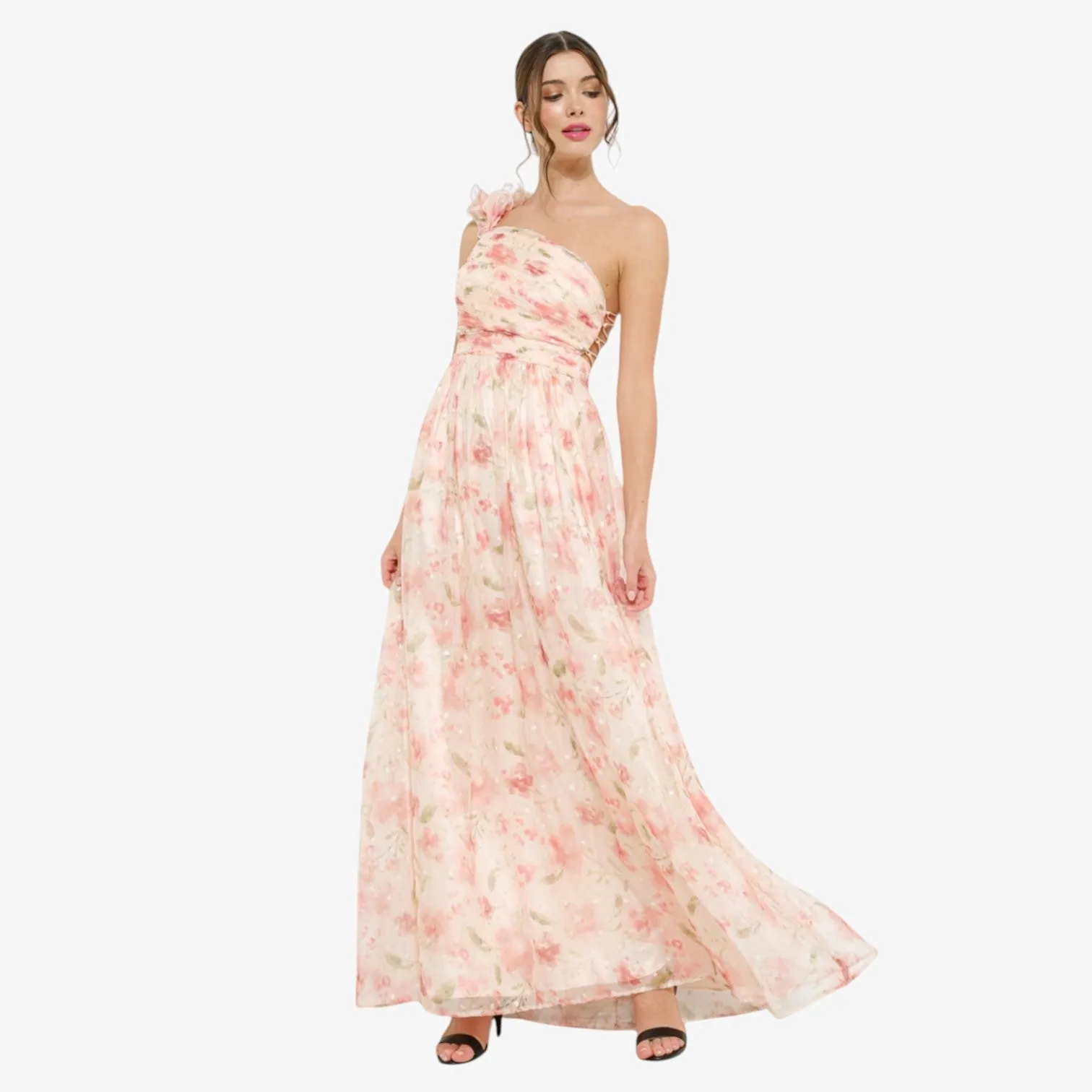 Blossom One-Shoulder Maxi Dress