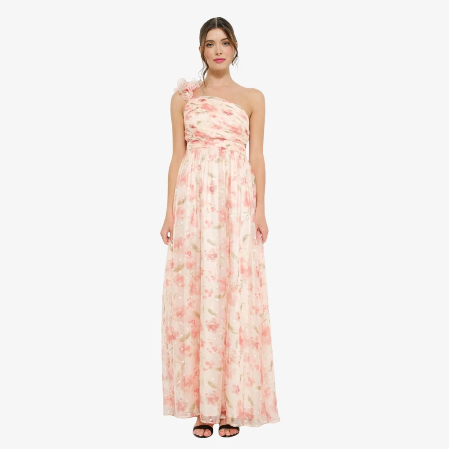 Blossom One-Shoulder Maxi Dress