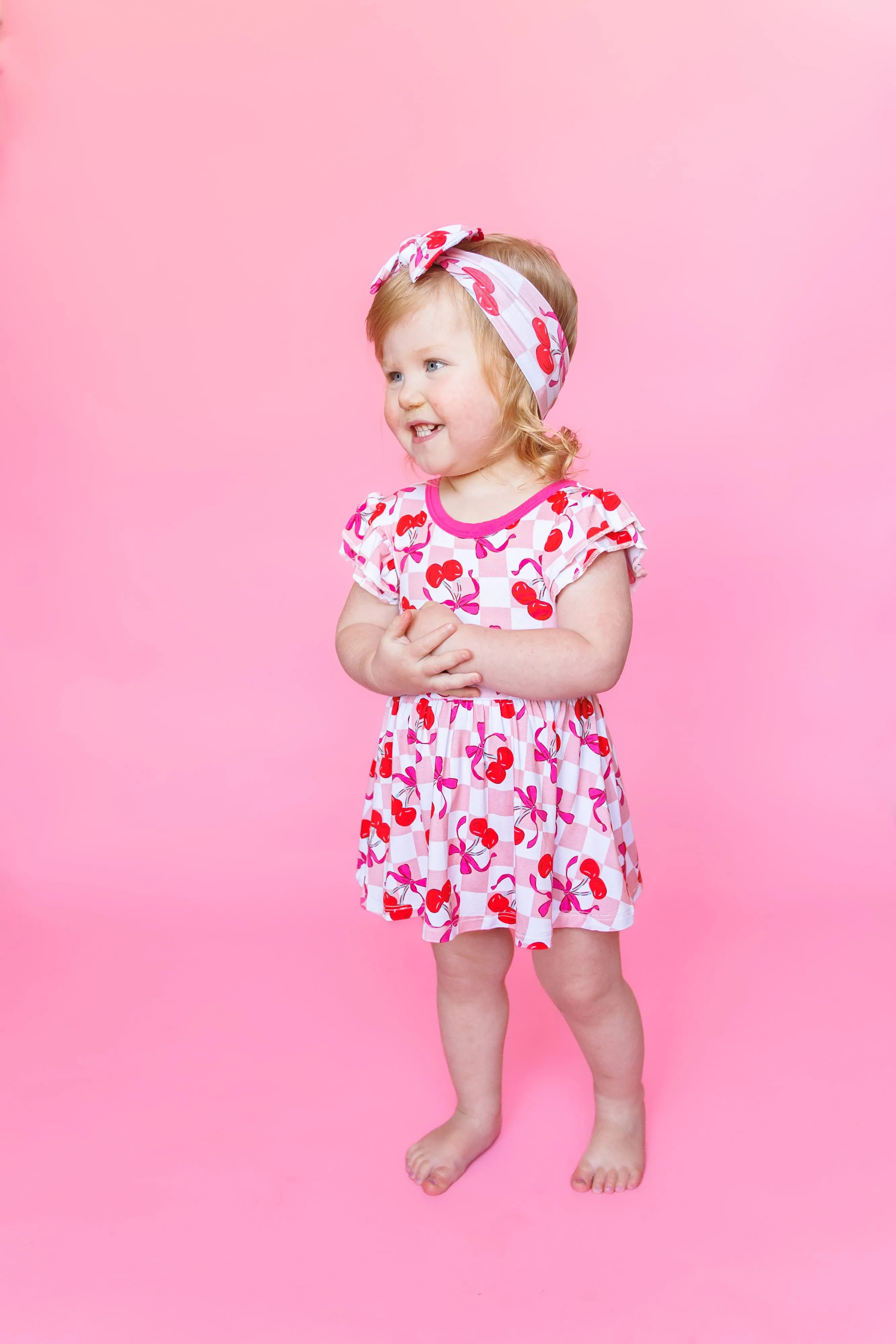 CHERRY SWEET CHECKERS DREAM BODYSUIT DRESS
