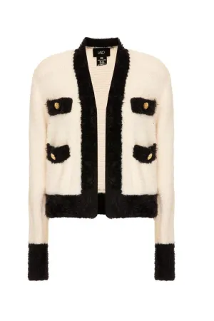 CLASSIC FLUFFY WHITE CARDIGAN