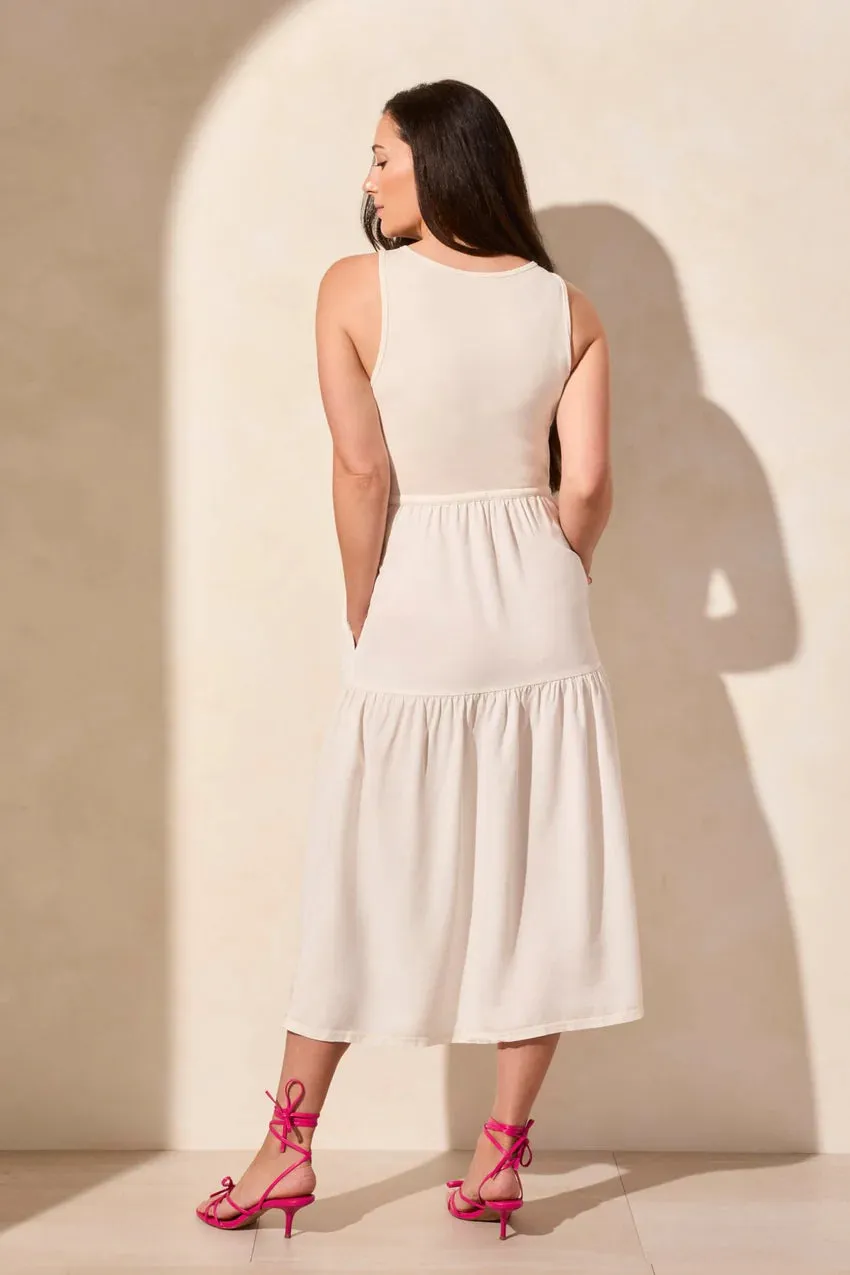 Cocomilk Mixed Media Dress