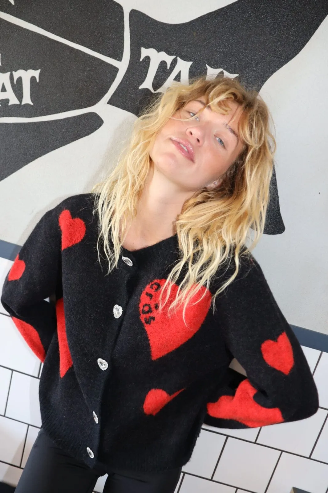 Cras - Heartscras Cardigan - 8038 8038 Black Hearts