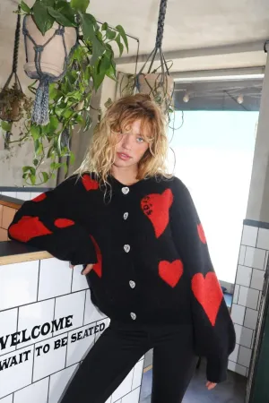 Cras - Heartscras Cardigan - 8038 8038 Black Hearts