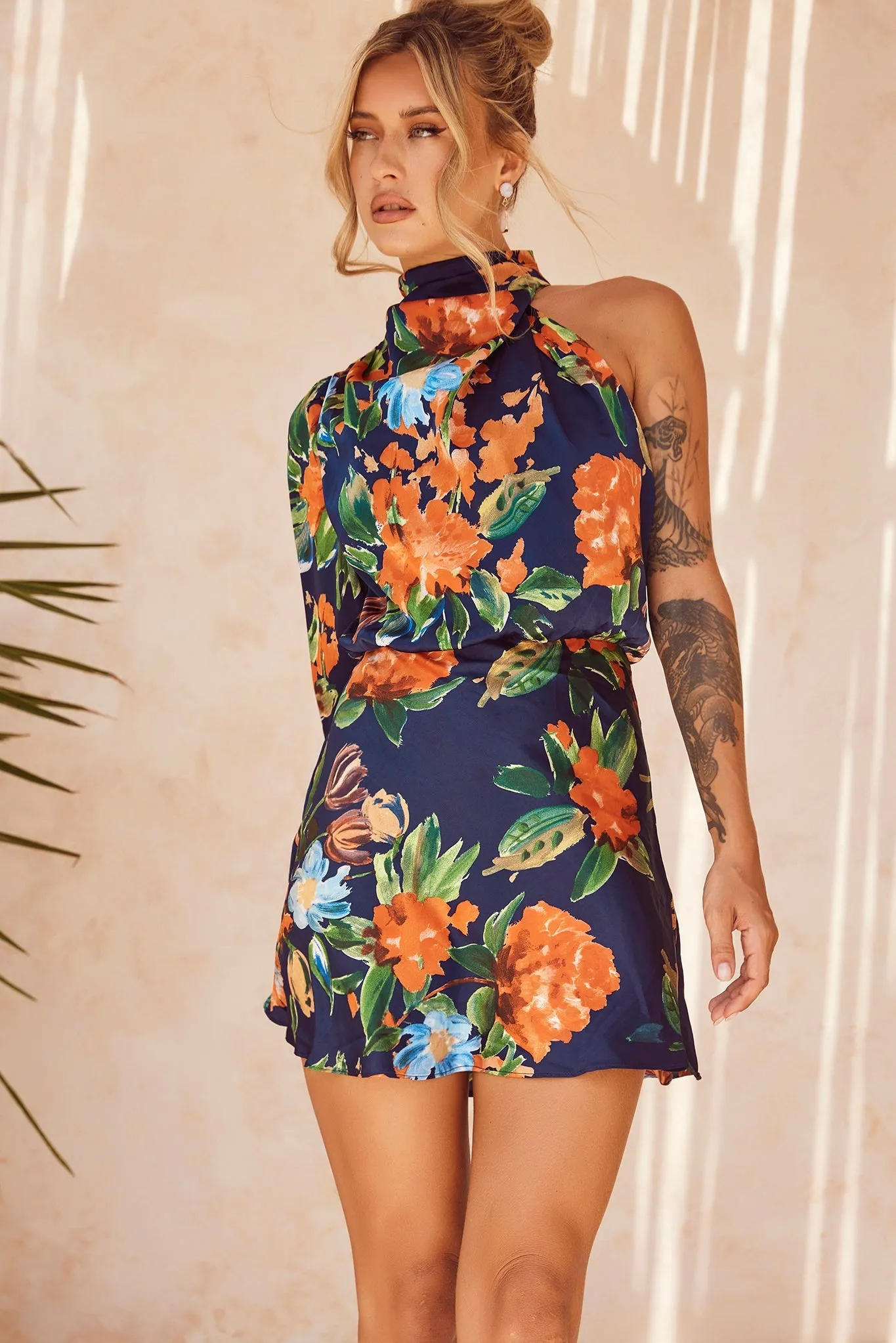 Dance Forever Mini Dress - Navy Multi