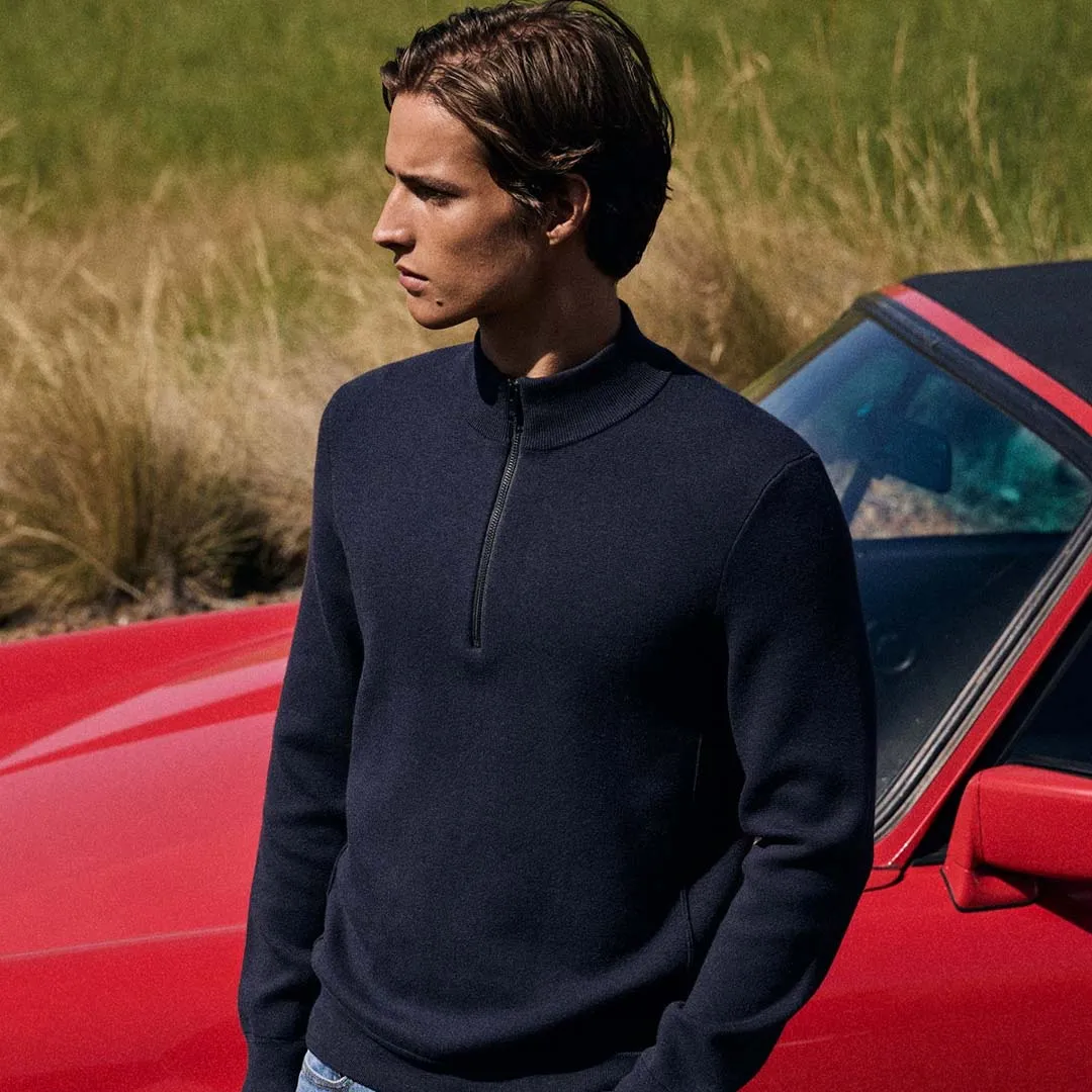 DANZER 1/4 ZIP KNIT | NAVY