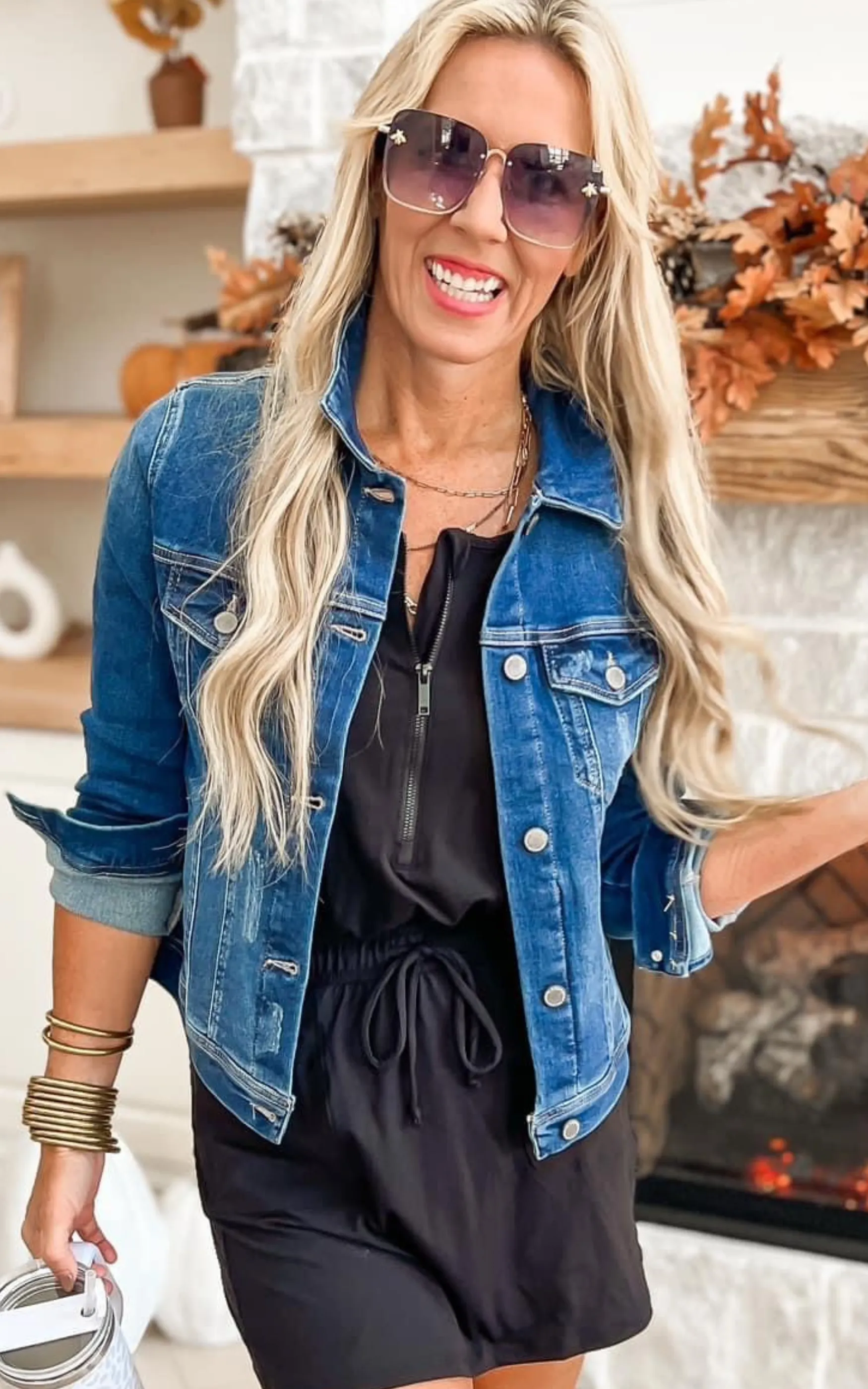 Dark Wash Vintage Washed Denim Jacket - Final Sale