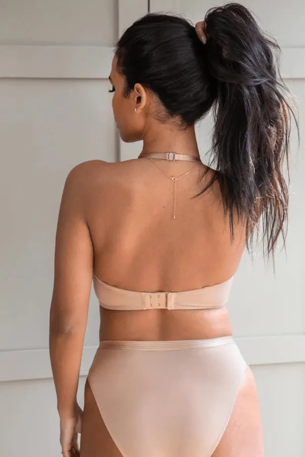Definitions U-Wire Plunge Low Back Push-Up Bra - Nude