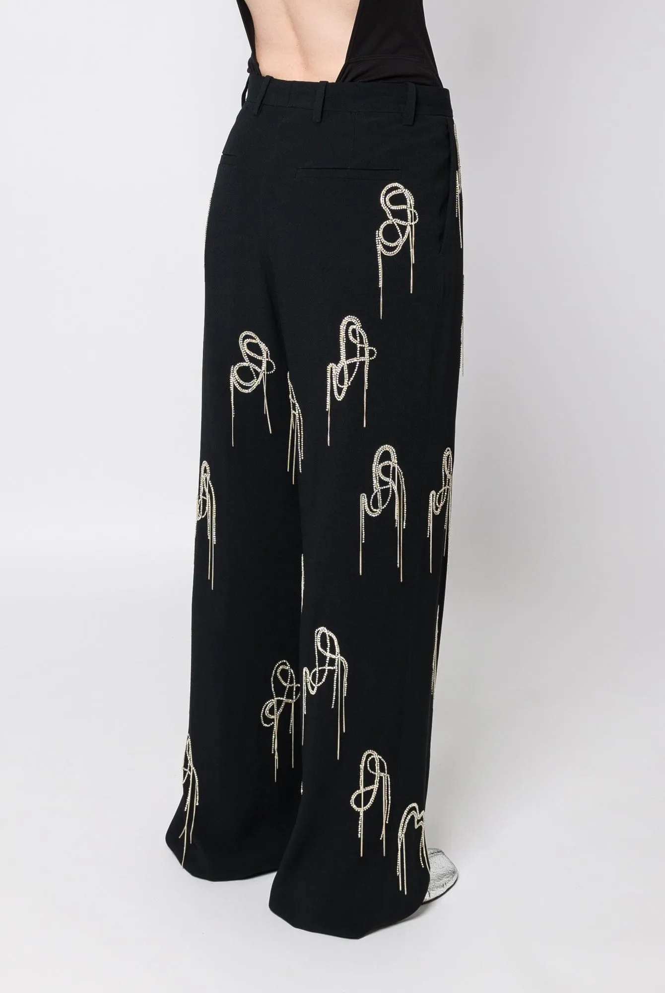 Dries Van Noten Porter Embroidered Pants Black