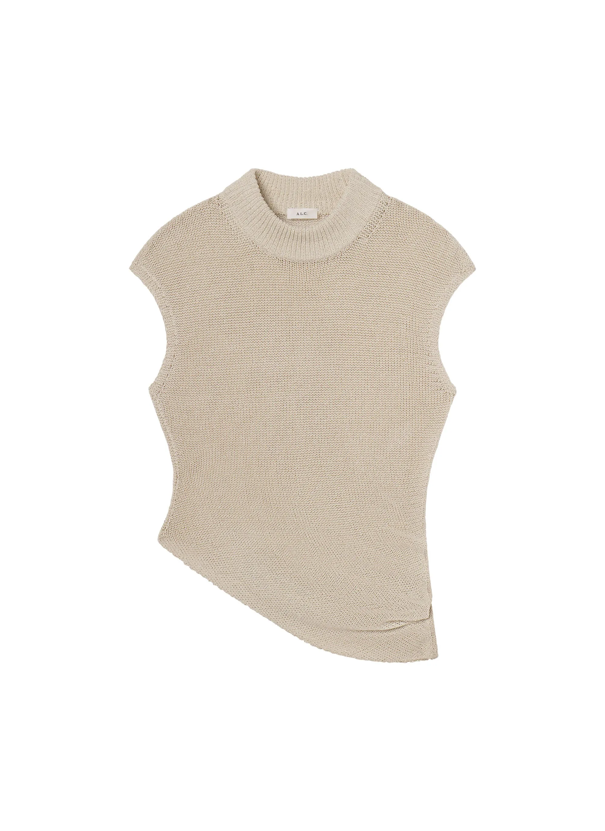 Edith Open Knit Asymmetric Top