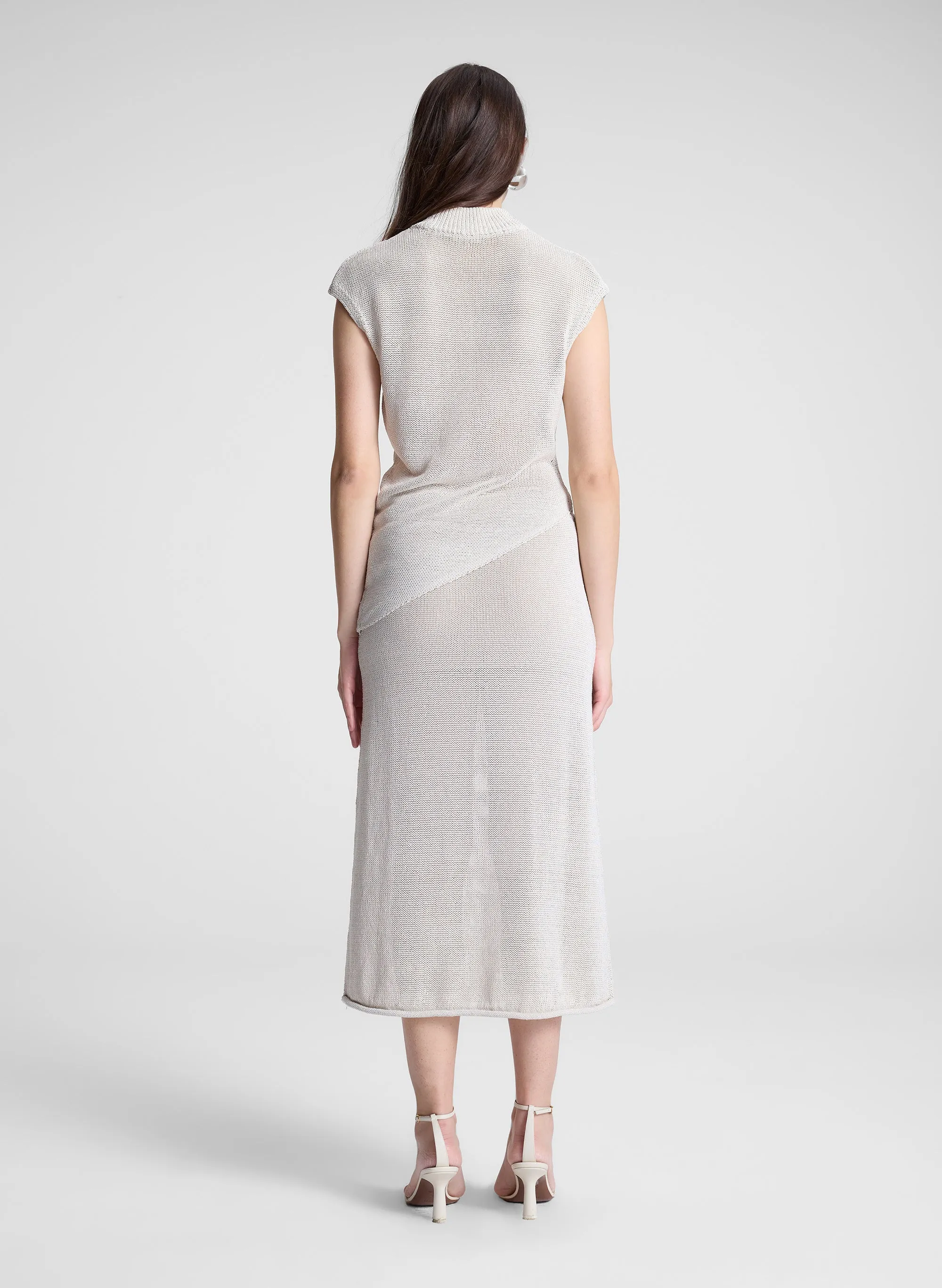 Edith Open Knit Asymmetric Top