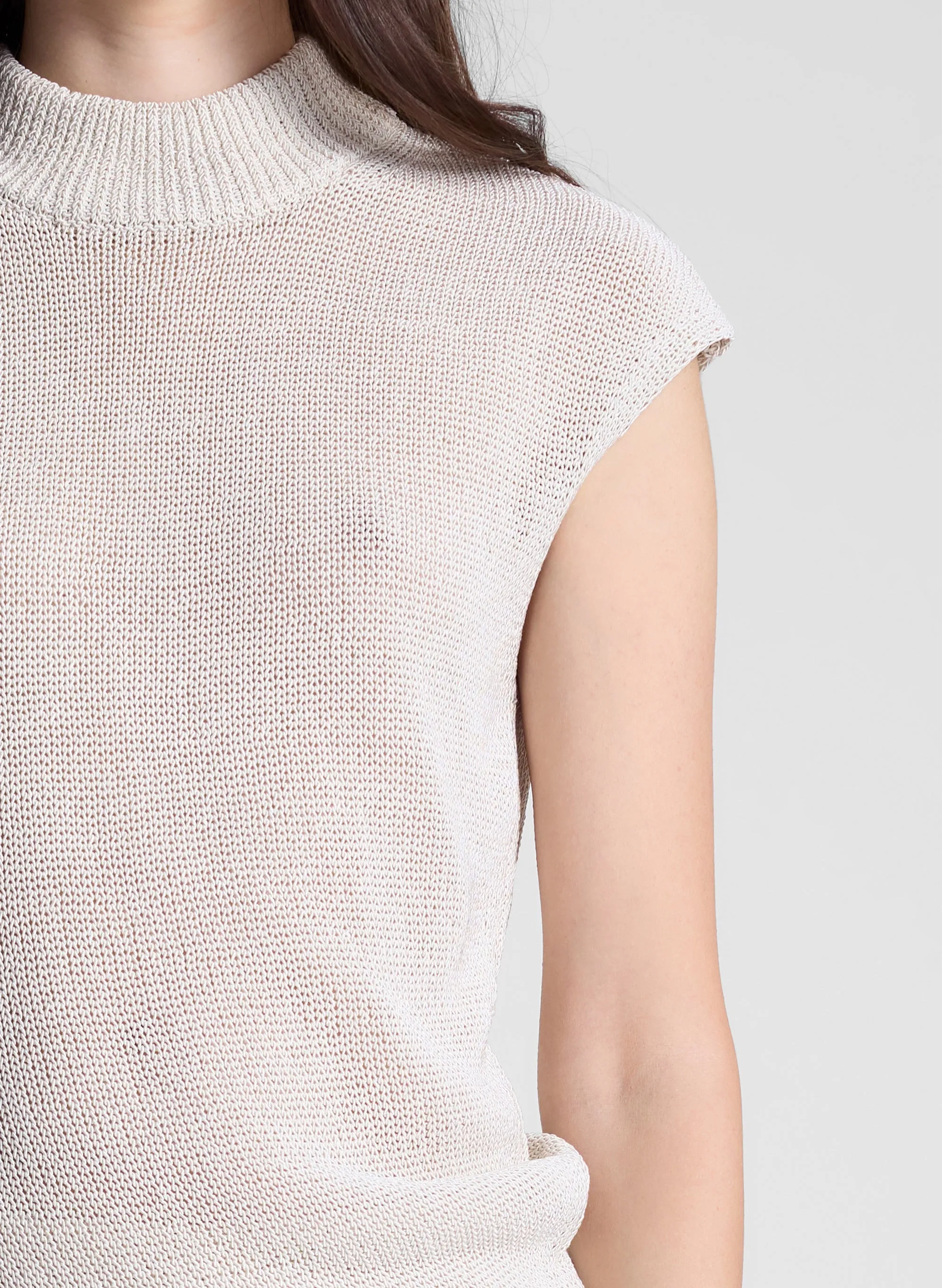 Edith Open Knit Asymmetric Top