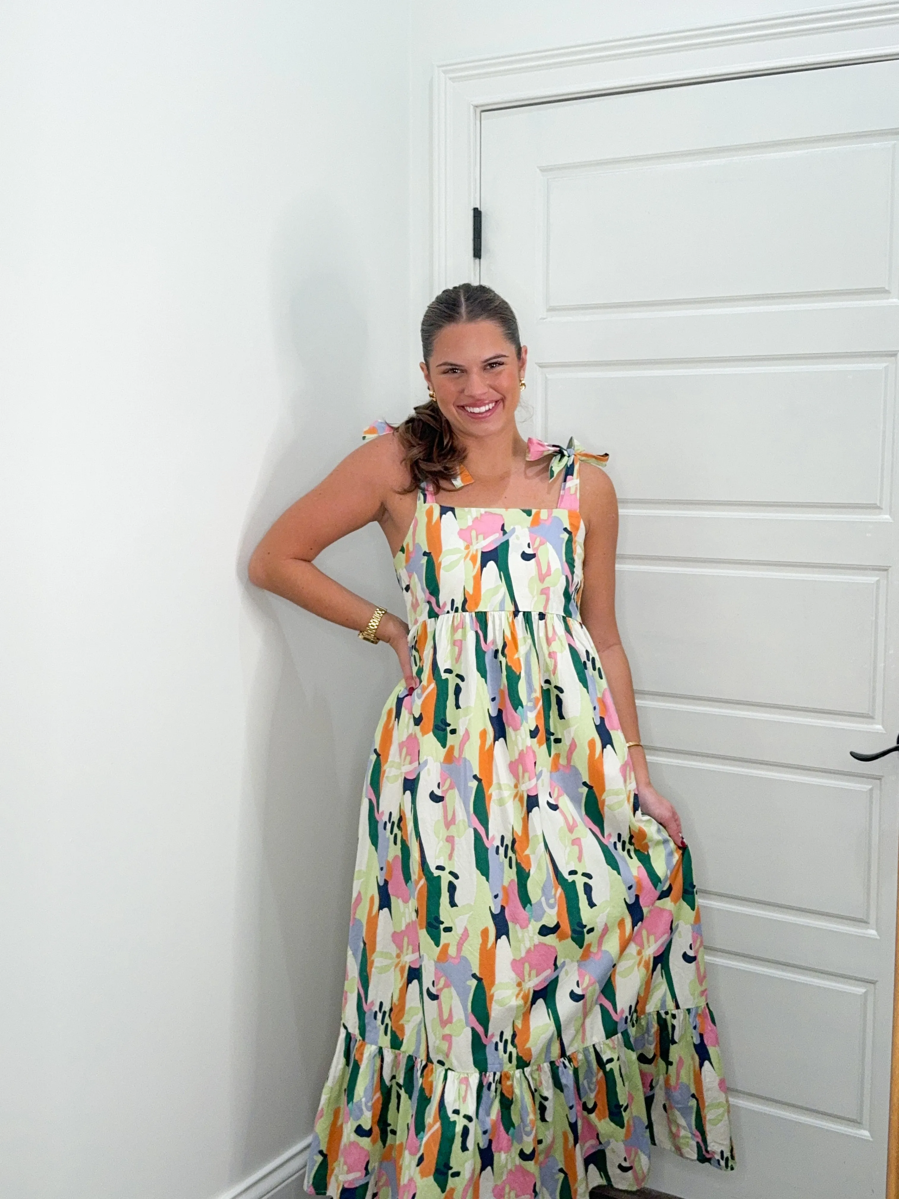 Electric Blossom Maxi Dress