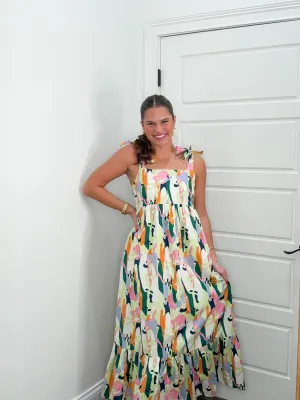 Electric Blossom Maxi Dress