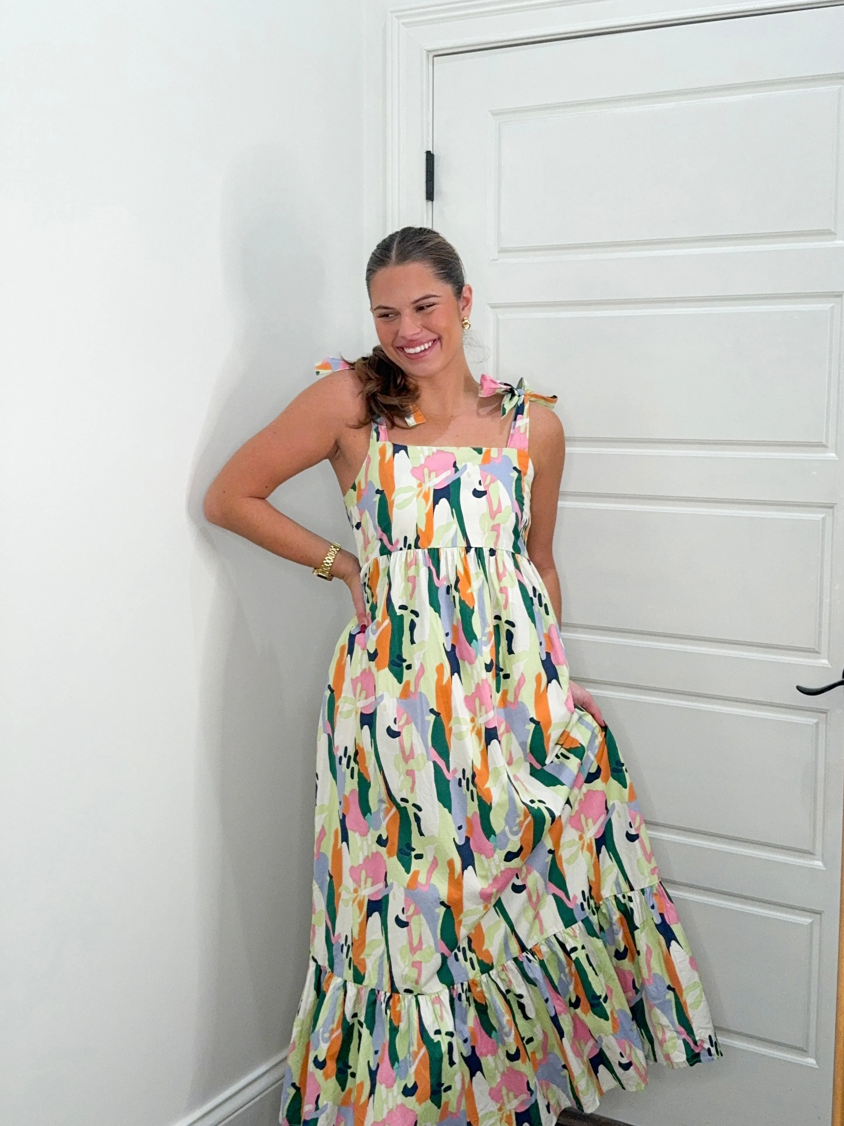Electric Blossom Maxi Dress