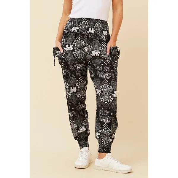 ELEPHANT PRINT HAREM PANTS