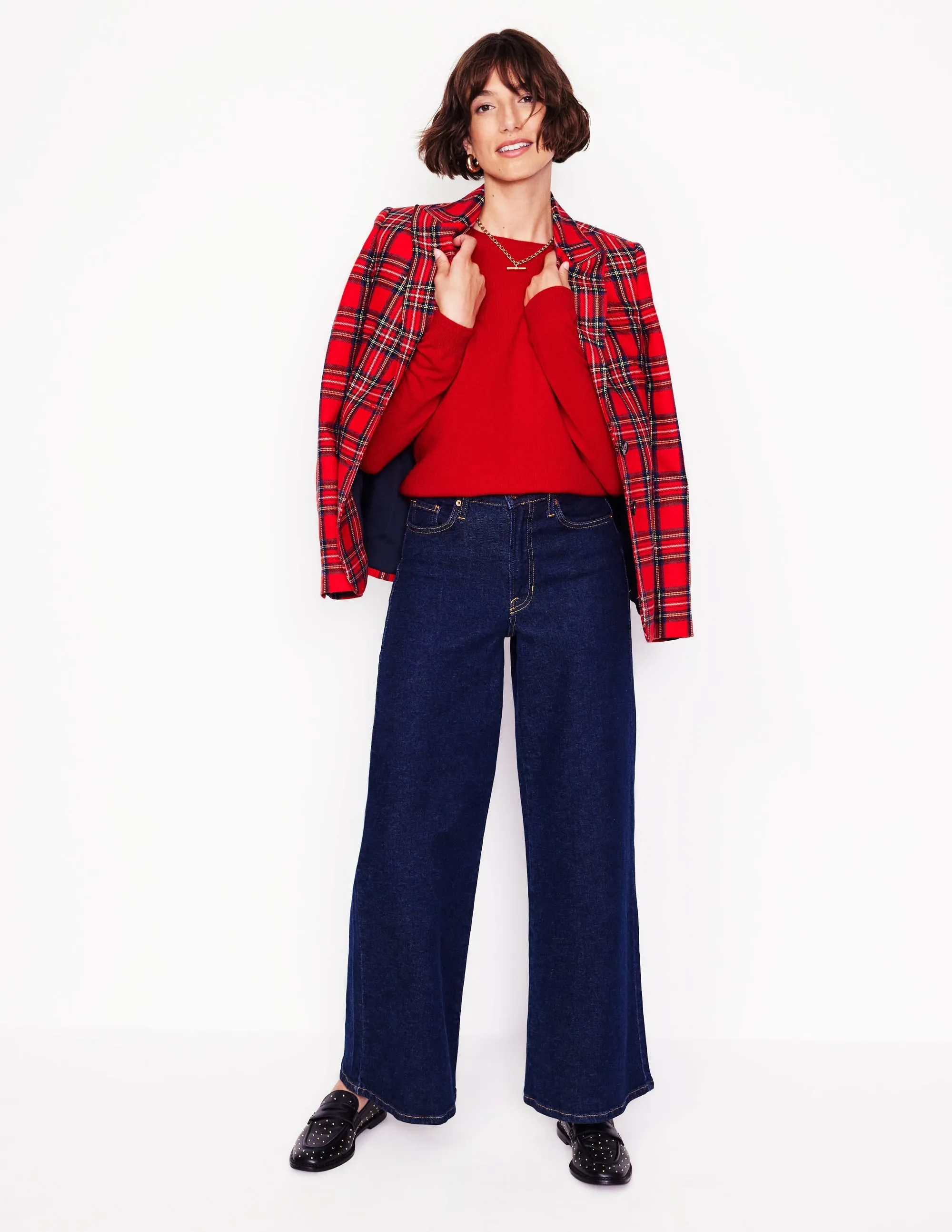 Eva Cashmere Crew Neck Jumper-Rouge Red