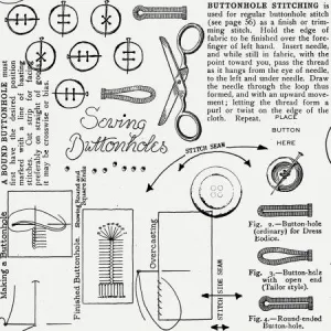 Fabric, She Who Sews Home Decor BUTTON NOTES Off White (by the yard)