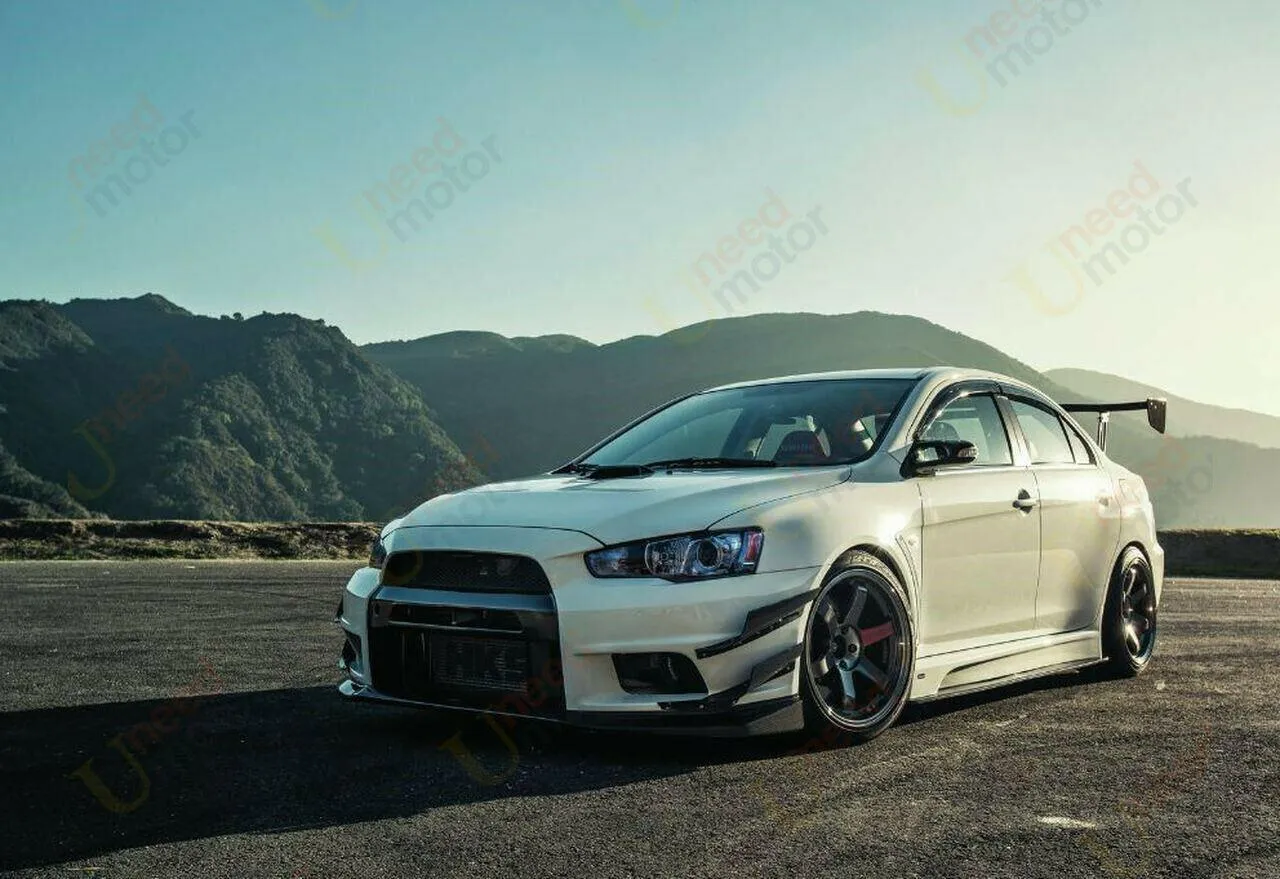Fit 2008-2017 Mitsubishi Lancer / Evolution MOD Style Black Side Skirts Body Kit