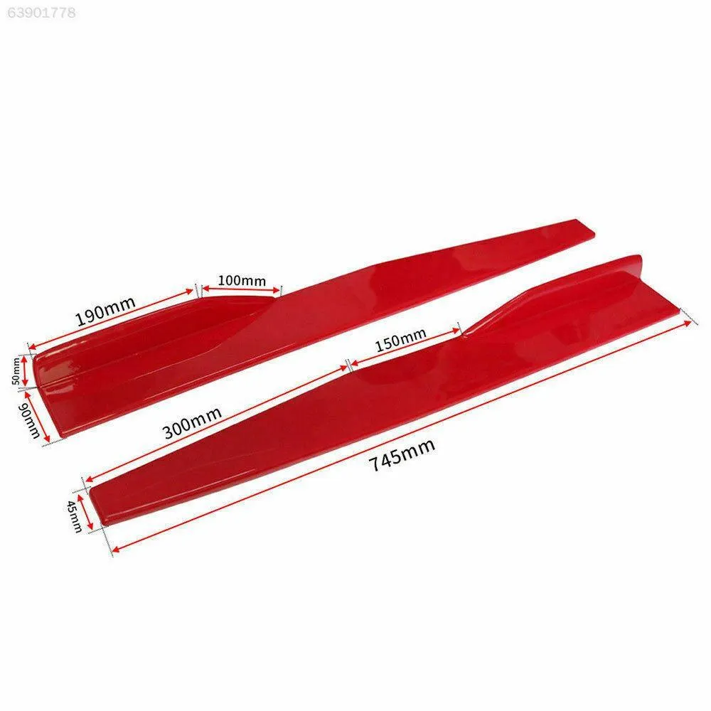 Fit 2008-2020 Mazda 3 Side Skirts Splitters Spoiler Diffuser Wings (Red)