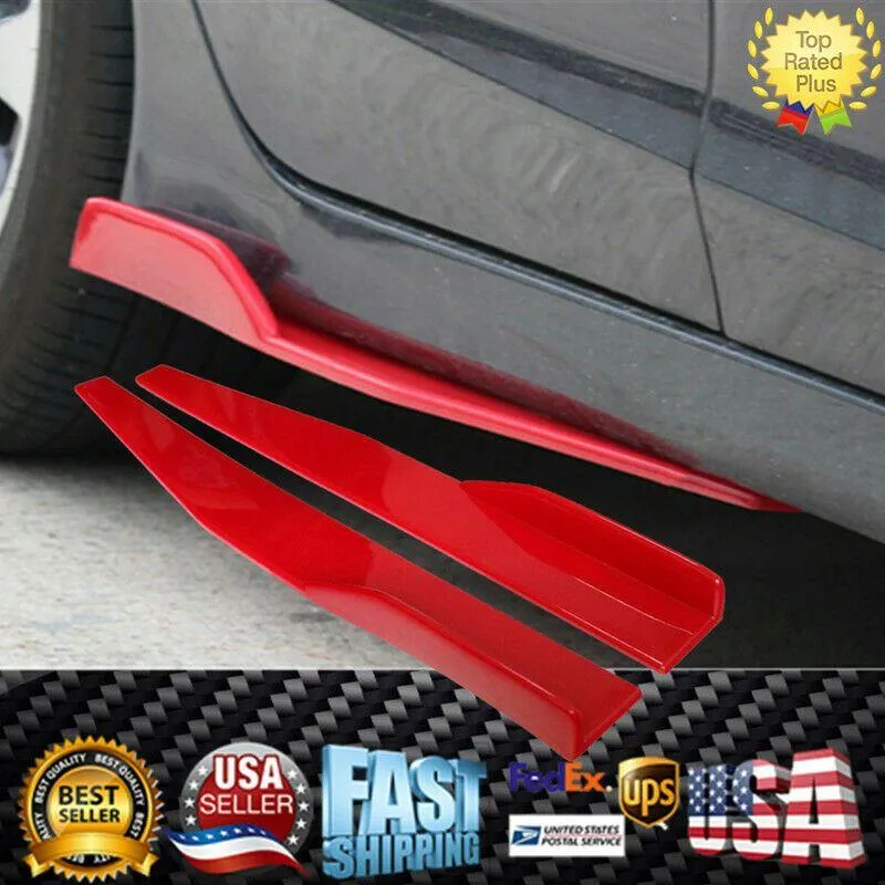 Fit 2008-2020 Mazda 3 Side Skirts Splitters Spoiler Diffuser Wings (Red)