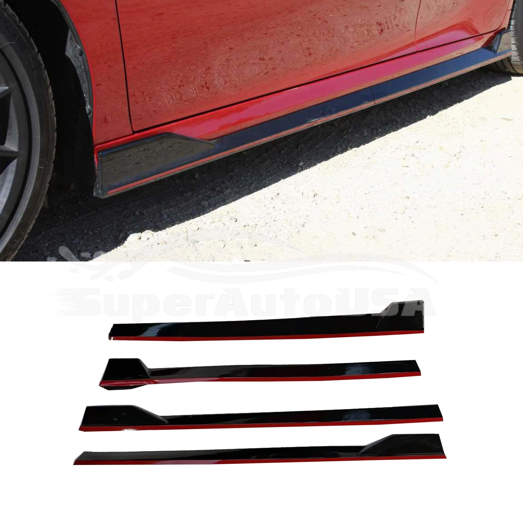 Fit 2018-2024 Toyota Camry 4 pcs set Side Body Skirts