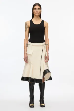Flounce Hem Tweed Skirt