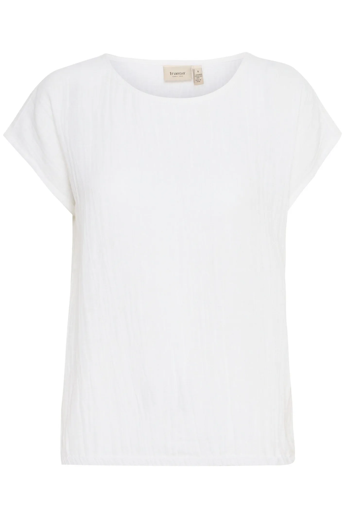 Fransa 20615805 FRMANUA BL 1 White Cotton T-Shirt