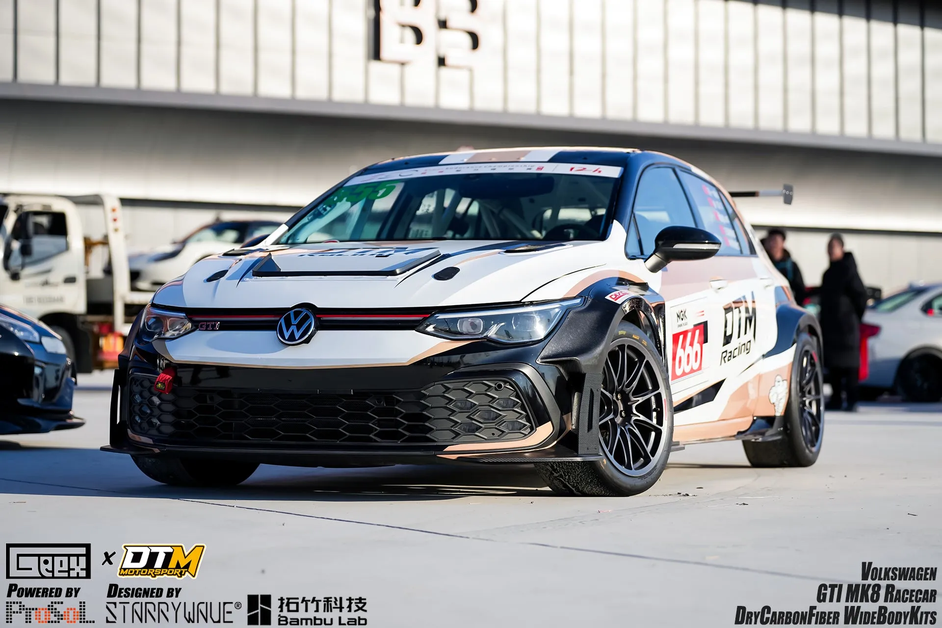 Geex Village Side Skirts and Extension for Volkswagen Golf GTI R MK8 2022-ON Carbon Fiber
