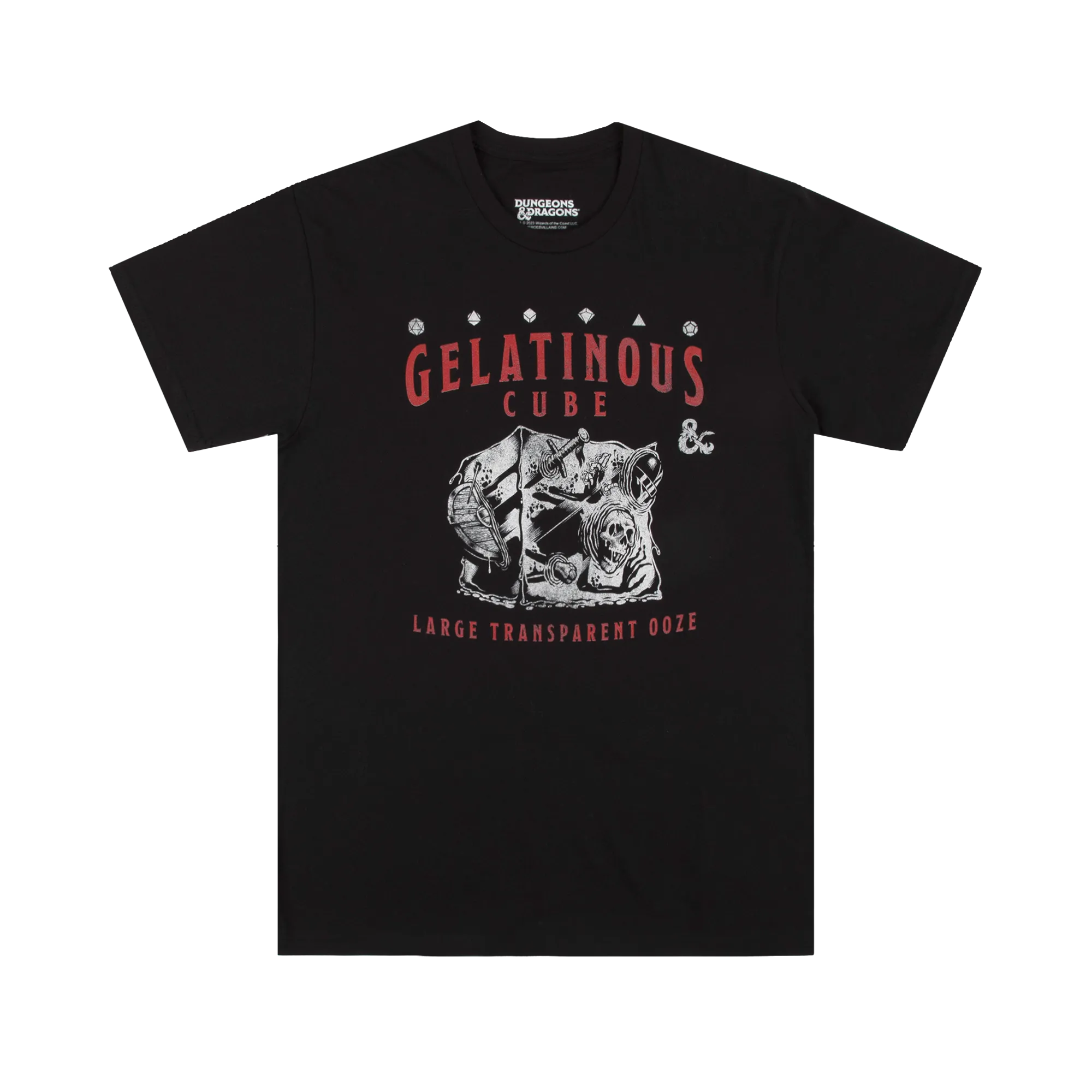 Gelatinous Cube Large Transparent Ooze Black Tee