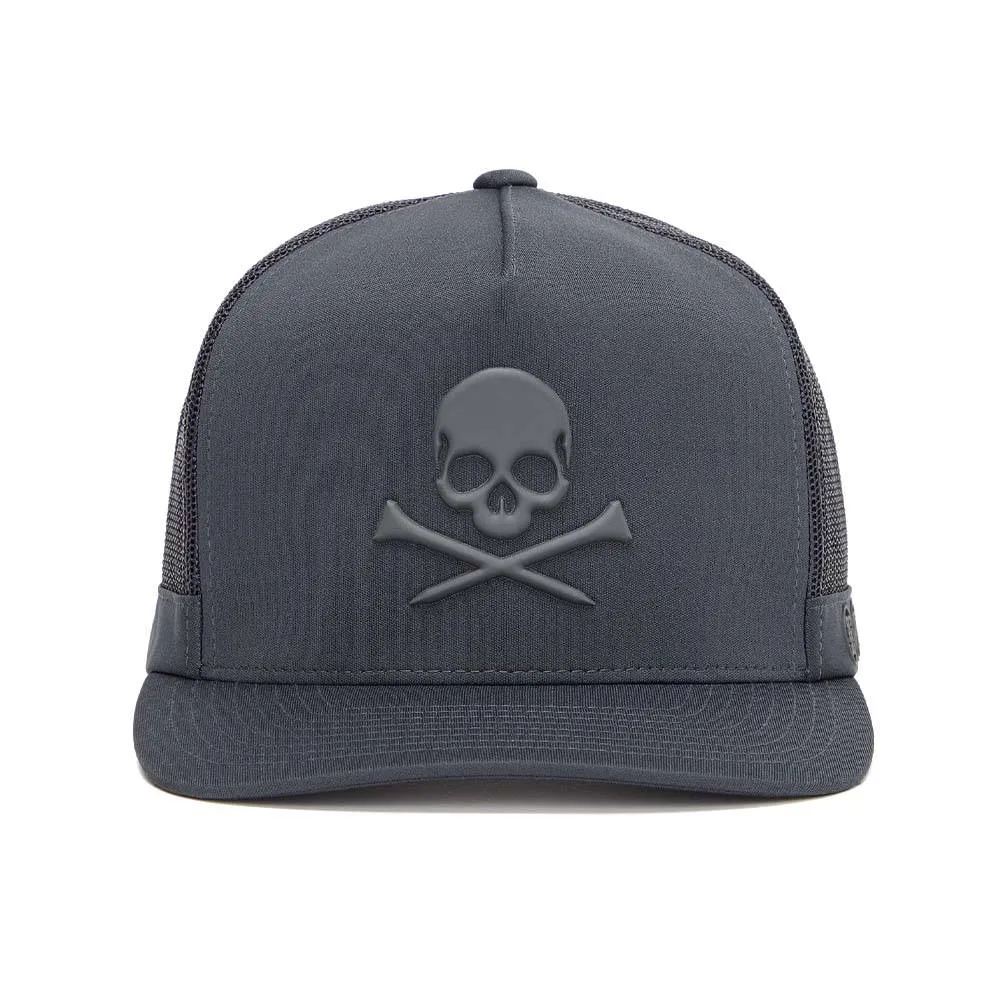Gfore Monochrome Skull & Tees Interlock Knit Tall Trucker Golf Cap 2024