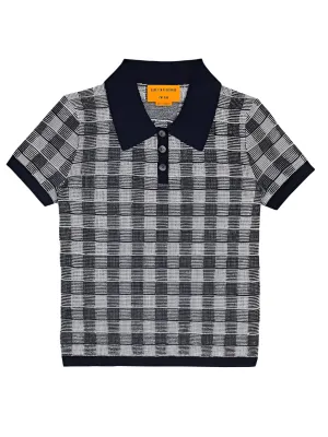Gingham Shrunken Polo in Midnight Combo