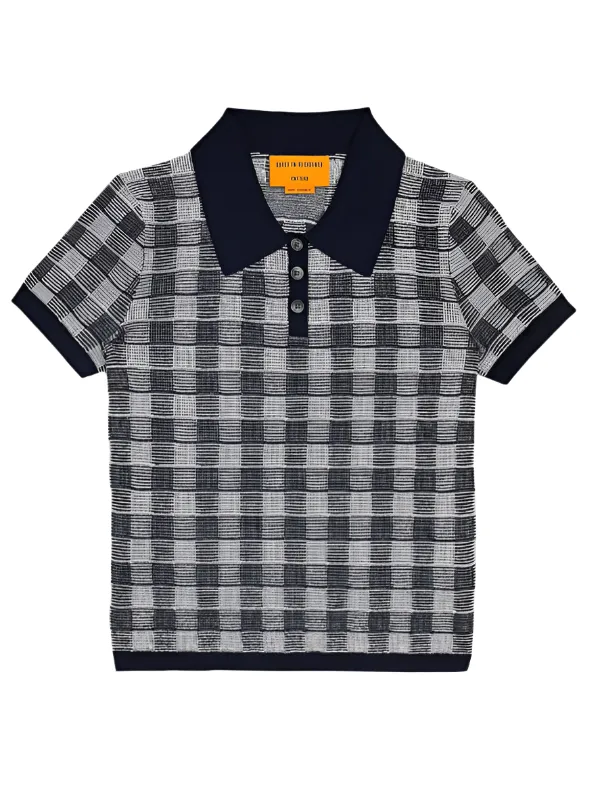 Gingham Shrunken Polo in Midnight Combo