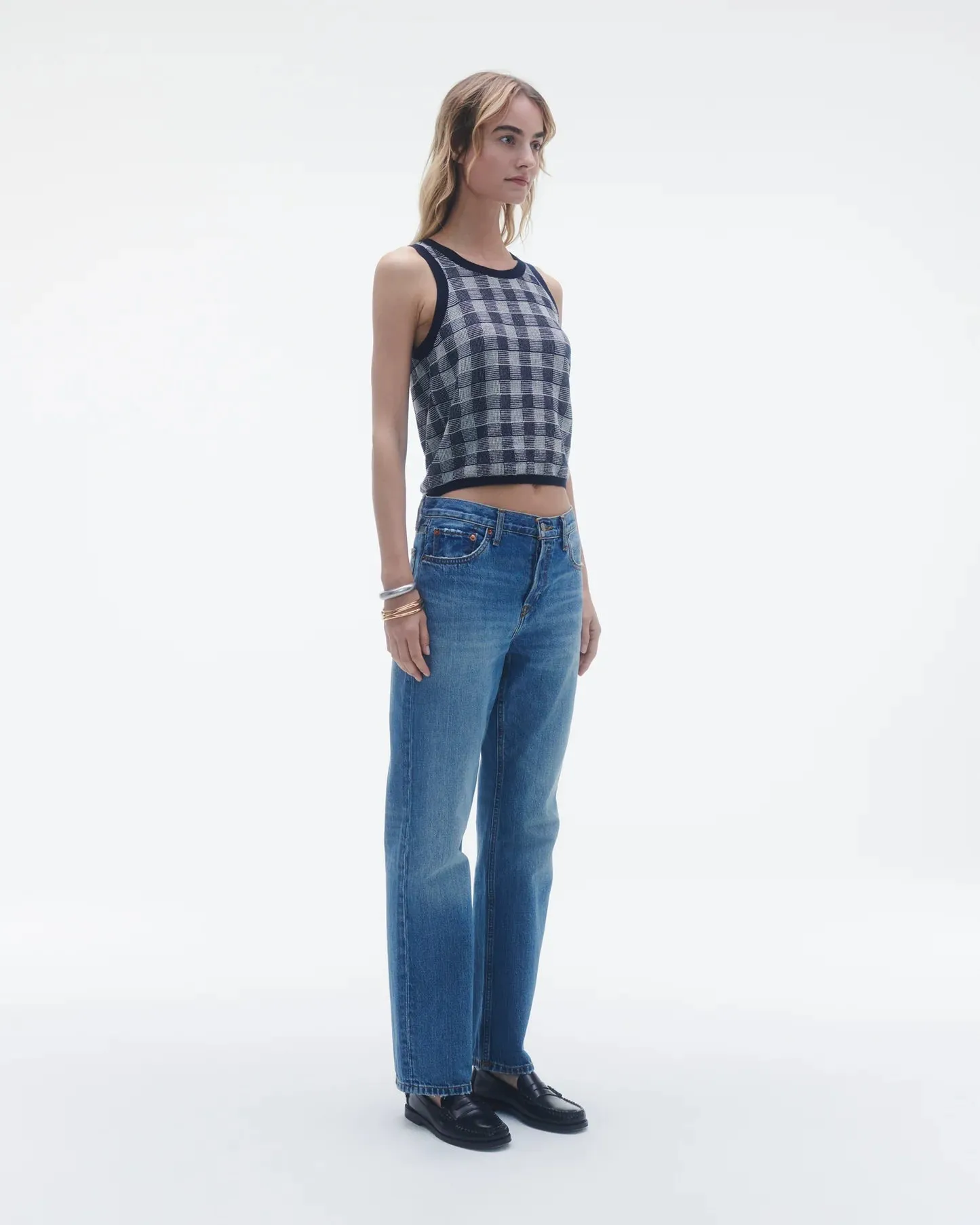 Gingham Tank in Midnight Combo