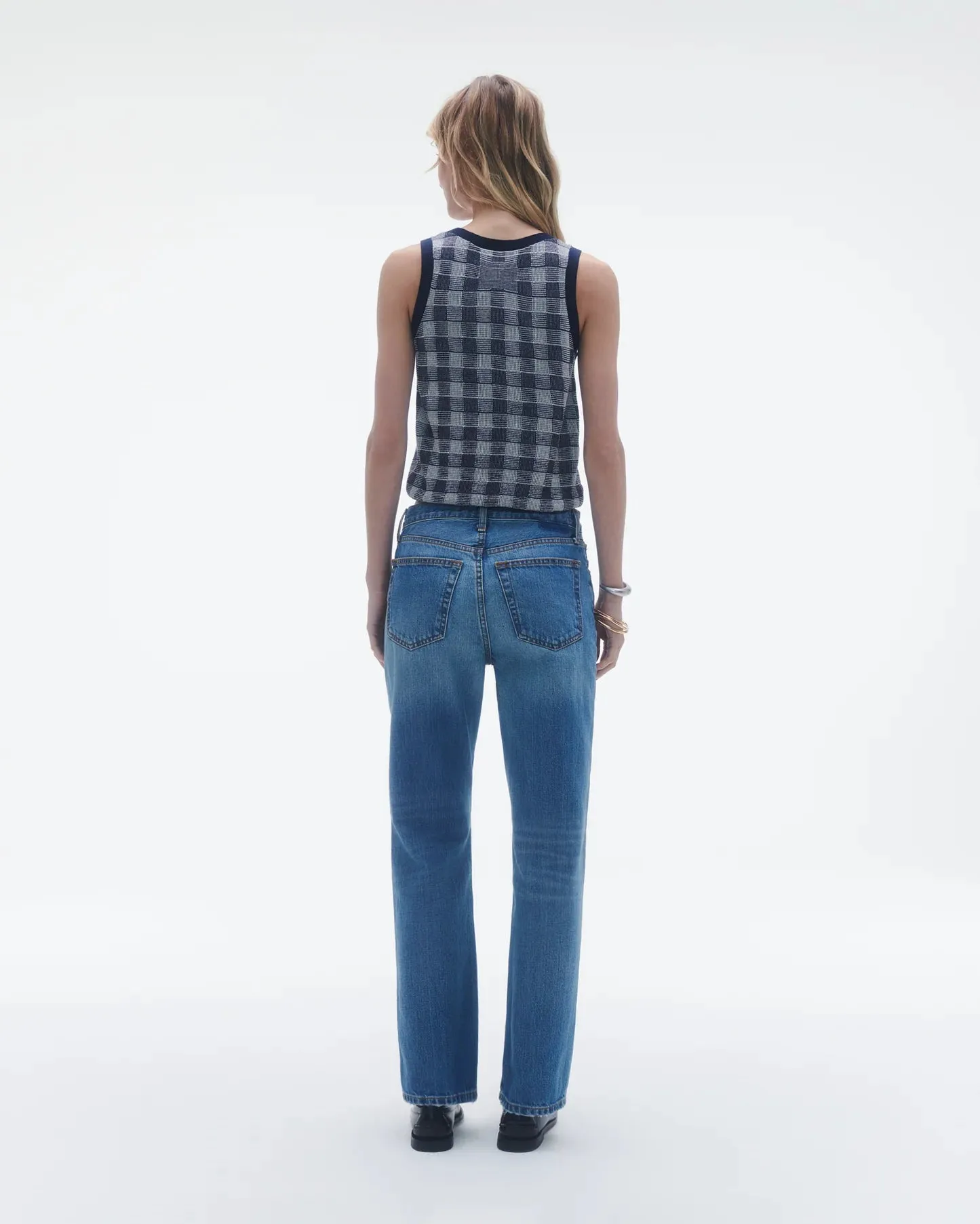 Gingham Tank in Midnight Combo