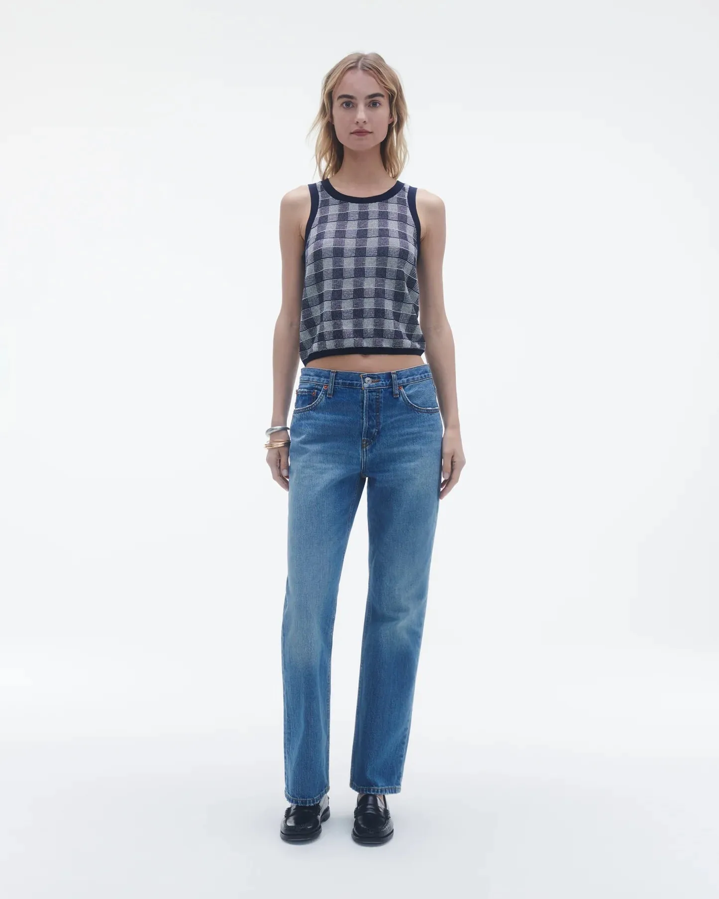 Gingham Tank in Midnight Combo